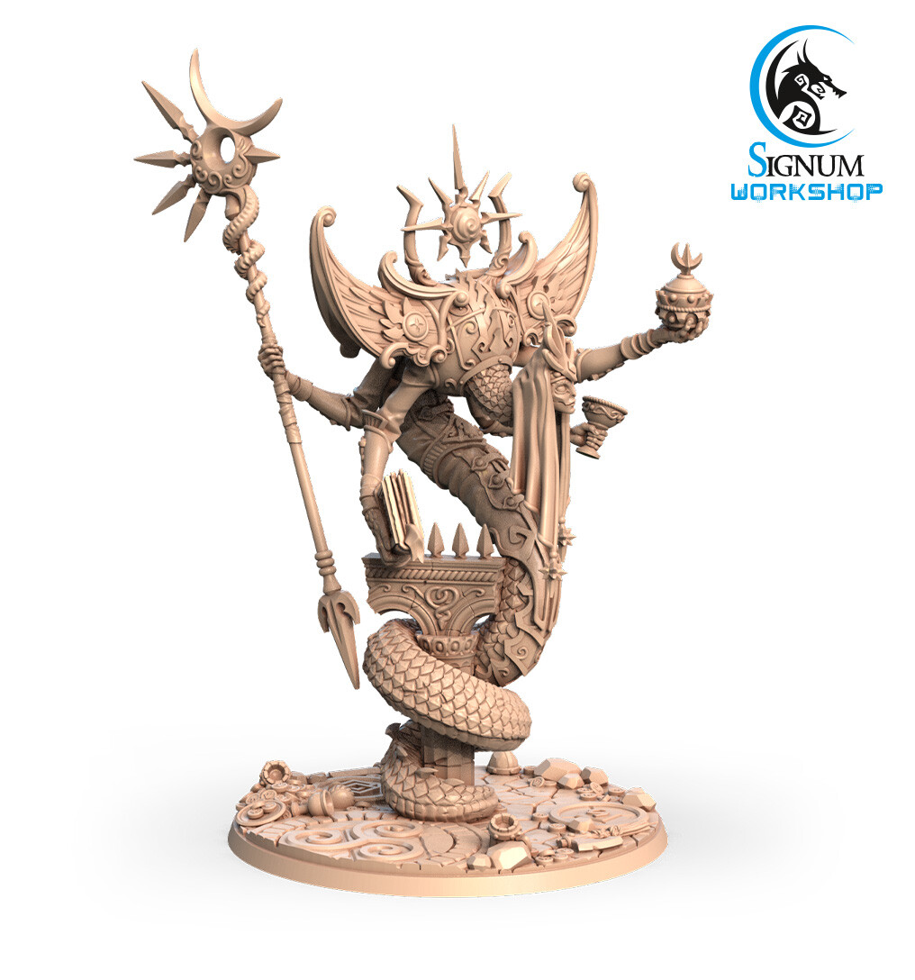 Serpentine Demon Sorceress - Signum Games - Fantasy Dungeons and Dragons Mini