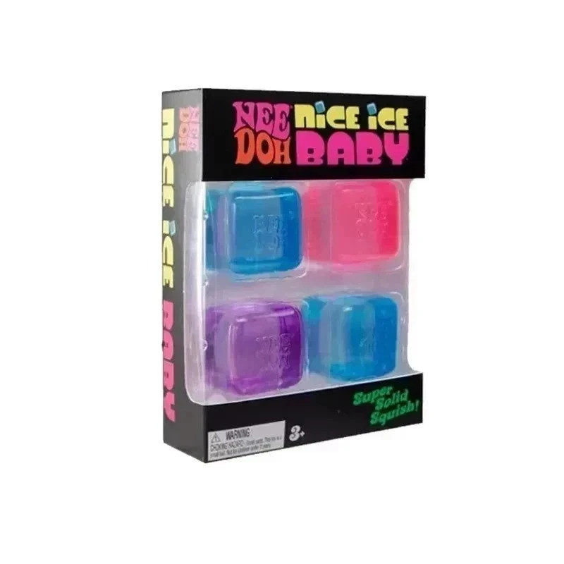 Needoh Nice Ice Baby 4 Pack Fidget Toy Stress Relief Sensory Squishy Squeeze Toy