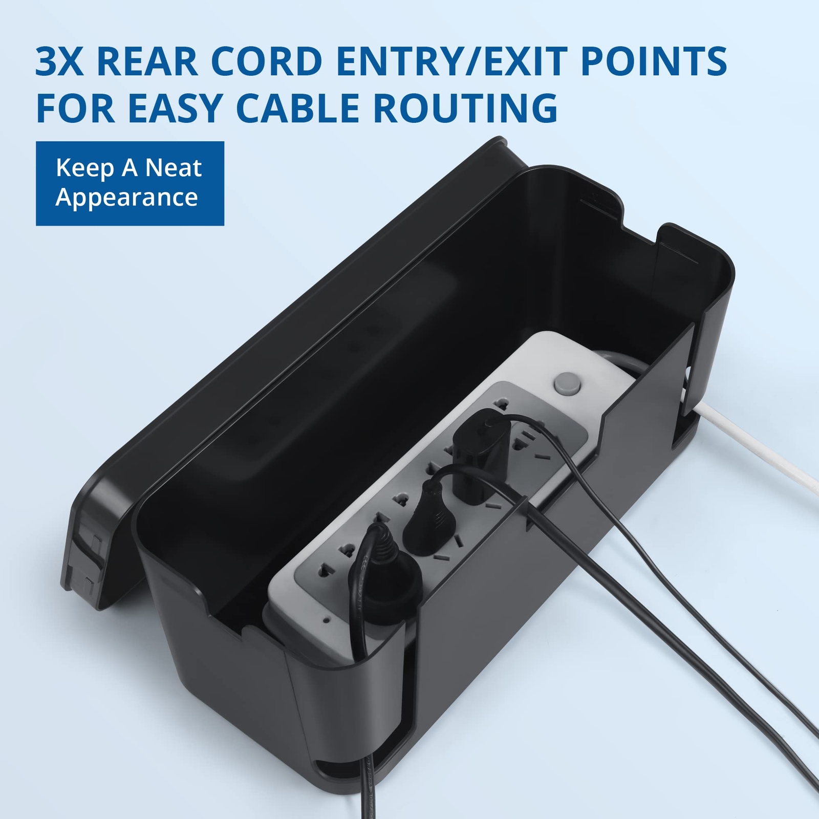 Cable Management Box Black 2pack Cord Organizer Box Extra Large And Medium Size