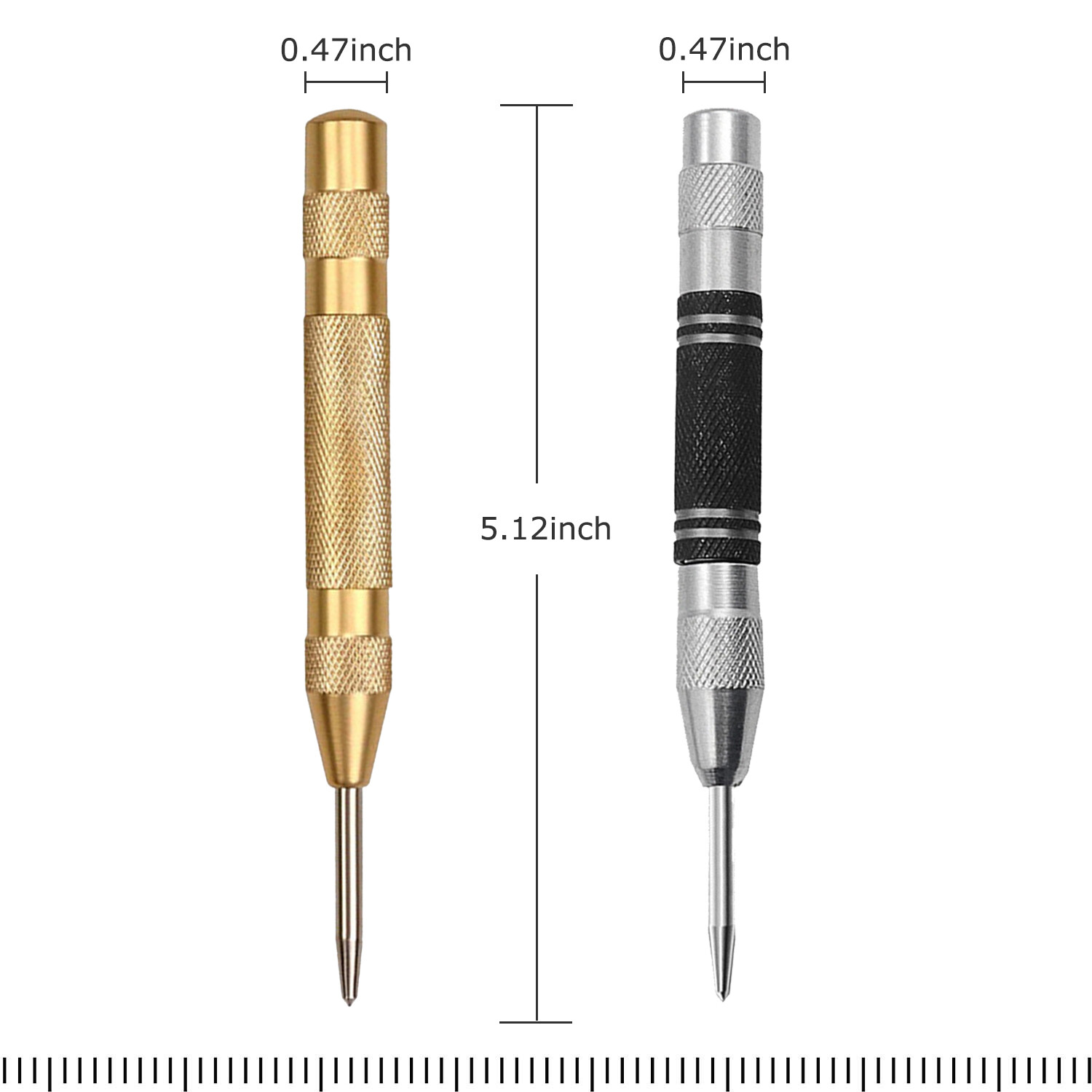 2PC Automatic Center Punch Strikes Surface Hammer Spring Loaded Window Breaker