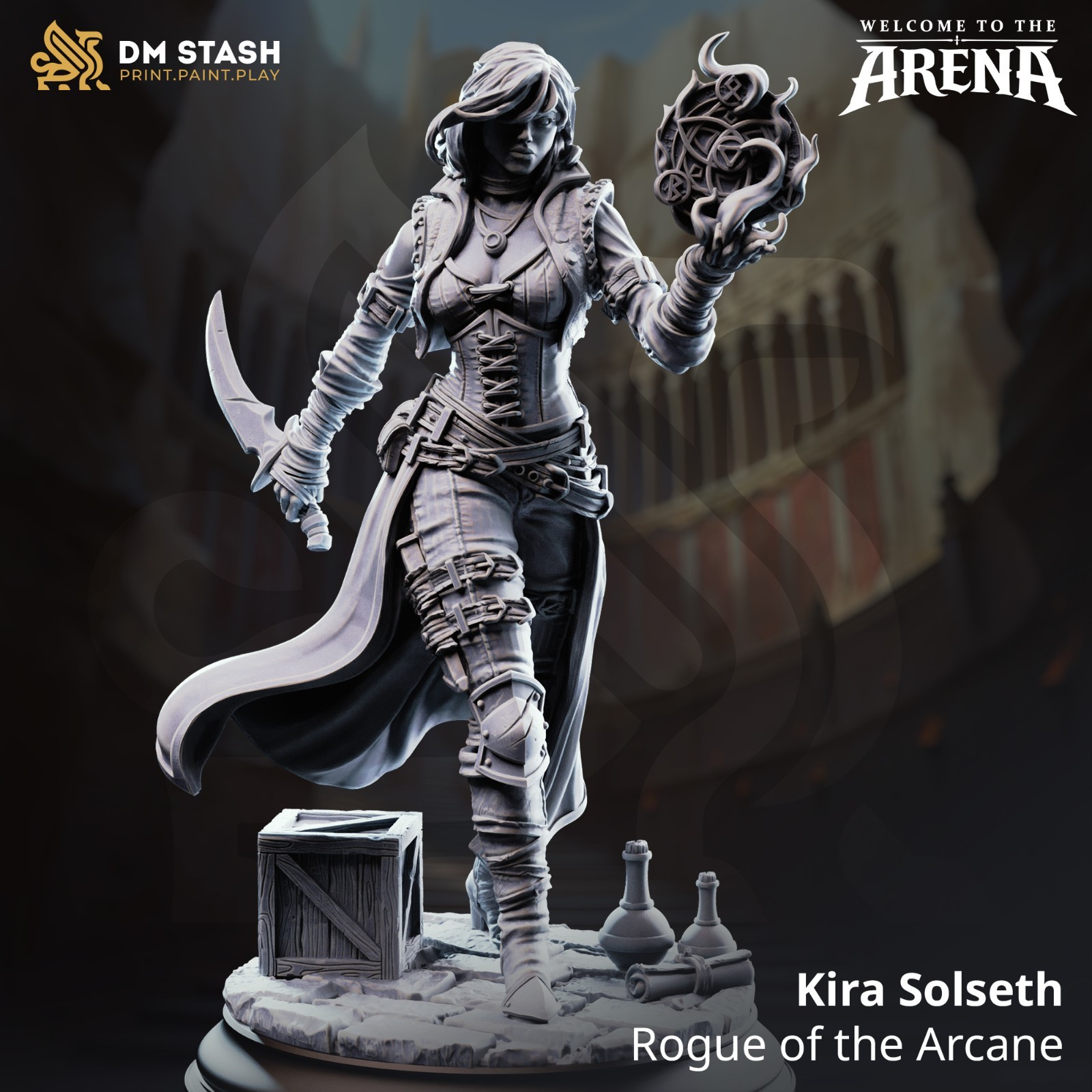 Dungeons & Dragons Human Rogue Miniature - Kira Solseth - DnD RPG Wargames