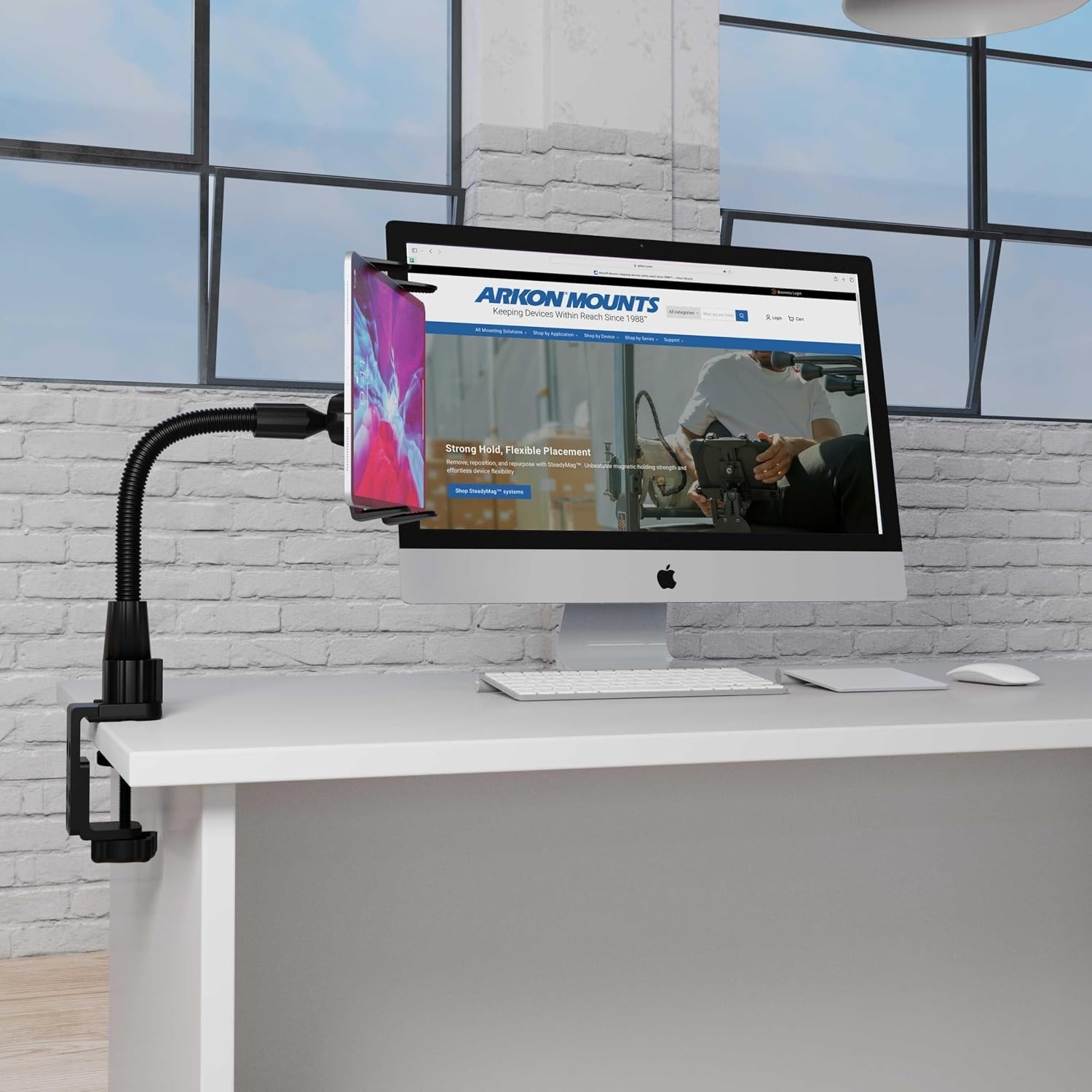 Heavy Duty Tablet Holder with Clamp Mount