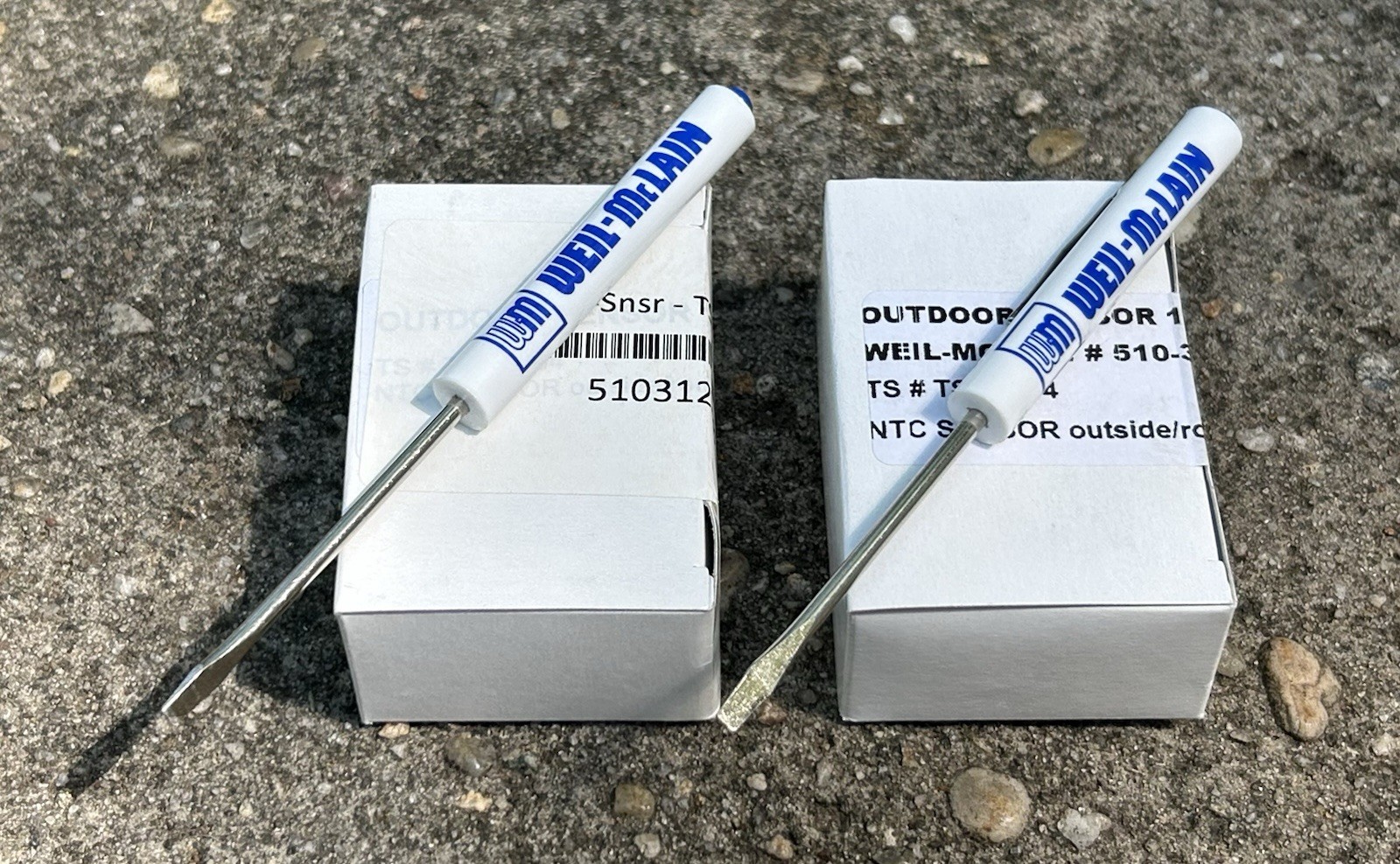 (Lot of 2) Weil-McLain Outdoor Air Temperature Sensors & Screwdrivers #510312218