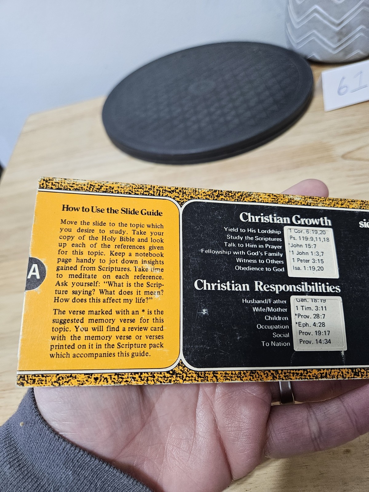 Christian Bible Study Slide Guide Meditation Scripture Reference Tool Card