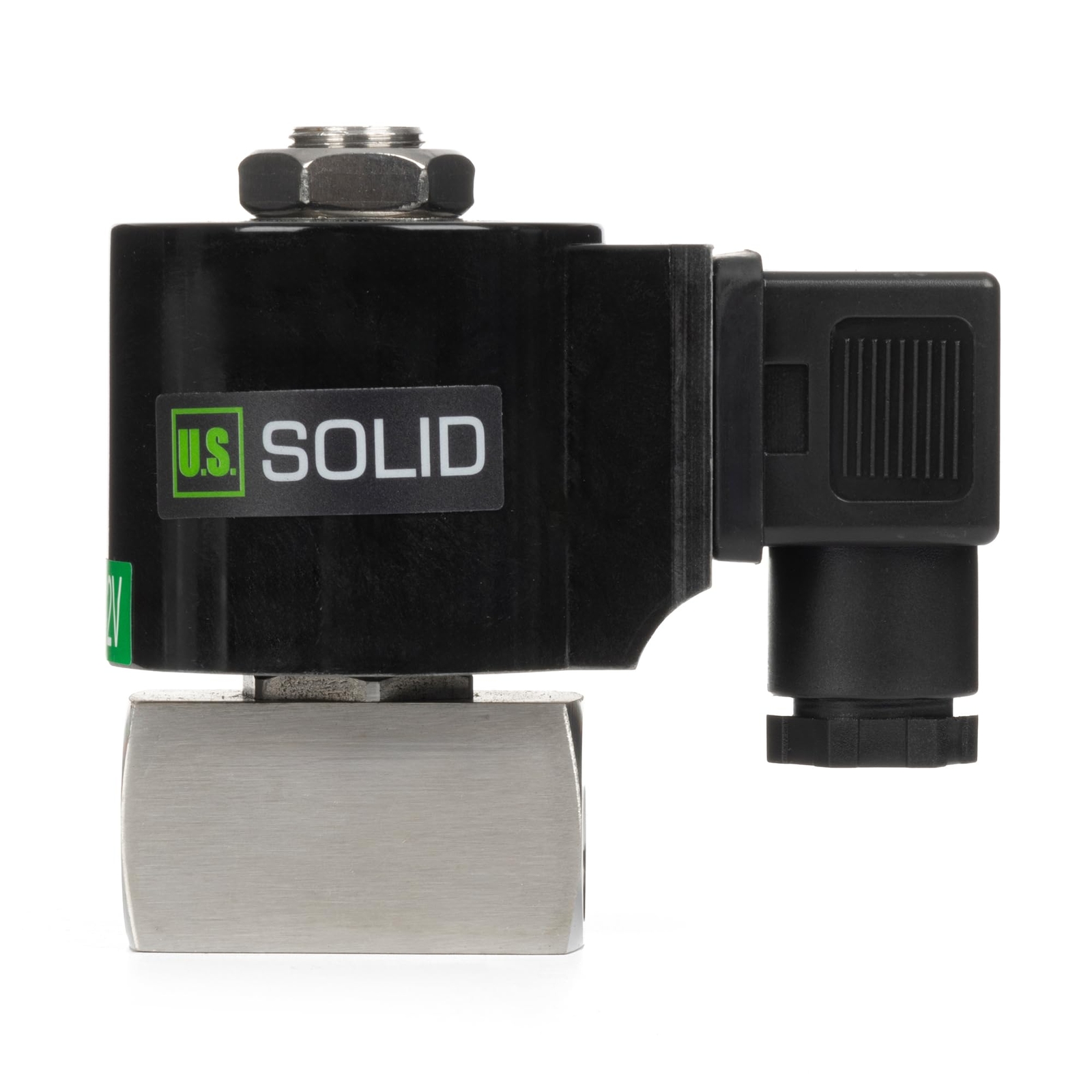 U.S. Solid High Pressure Solenoid Valve 20-160 bar 1/4 in SS DC 12V