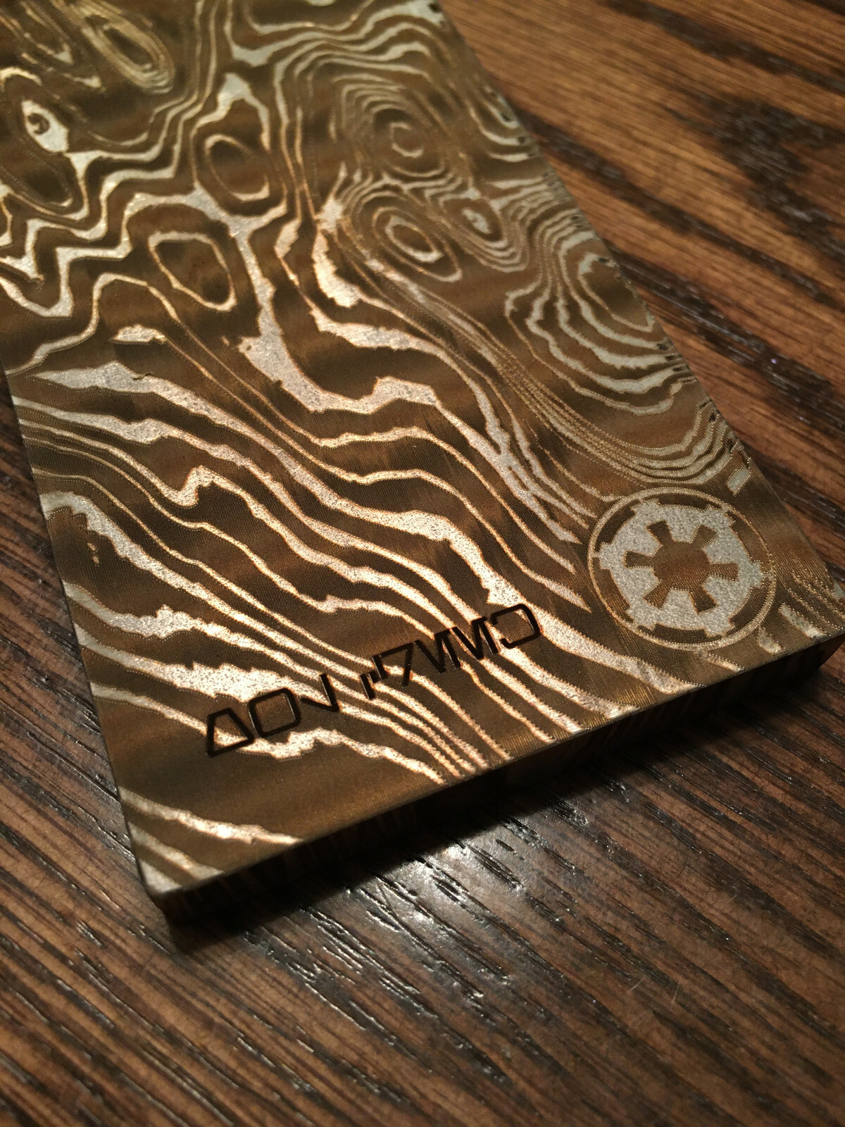 Mandalorian Beskar Steel Ingot, Solid 304 Stainless Steel! Aurebesh Custom Text