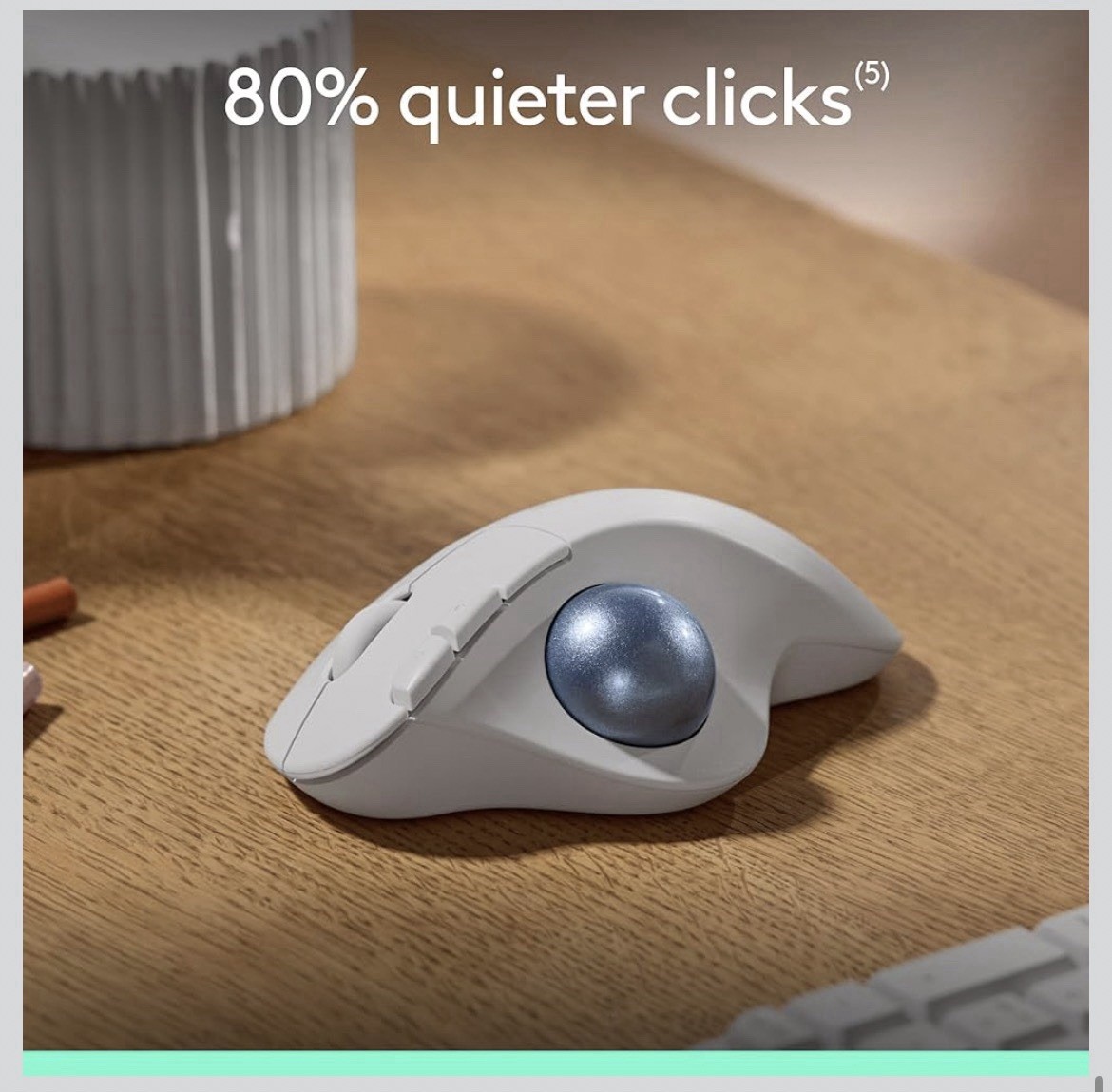 Logitech - ERGO M575 S Wireless Ergonomic Trackball Mouse - Wireless - White