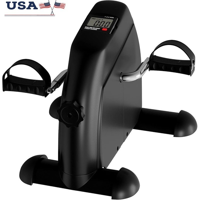 Under Desk Exercise Bike Mini LCD Resistance Pedal Fitness Machine Home Gym New