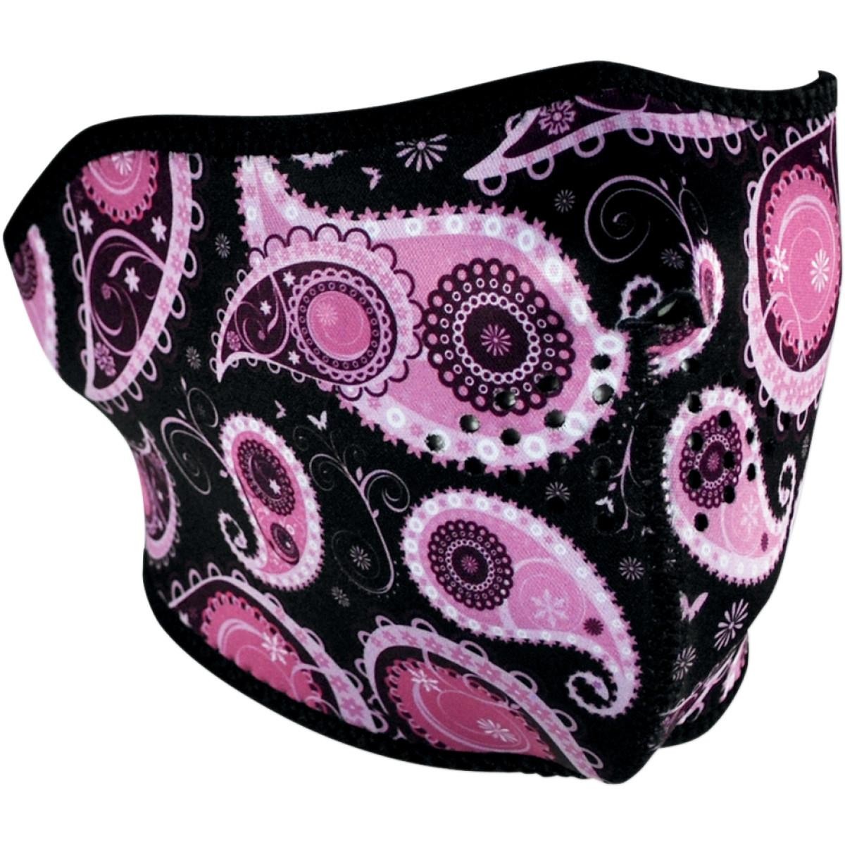 Zan Headgear Half Face Mask - WNFM162H Purple Paisley OSFM