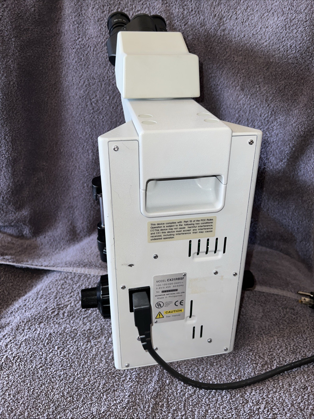 Olympus CX31RBSF Laboratory Microscope 4 Objective Lenses Light Very Clean Unit