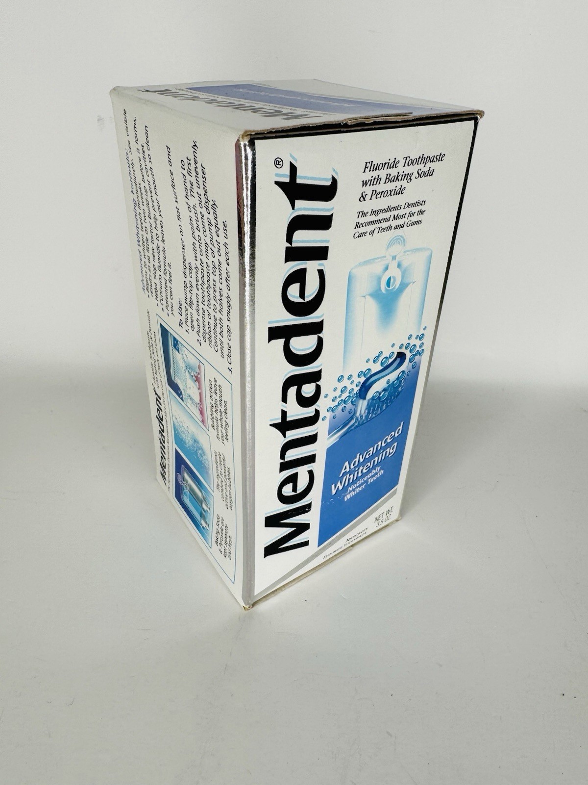VTG Mentadent Toothpaste Whitening Dispenser Movie Prop Discontinued 90s Sealed