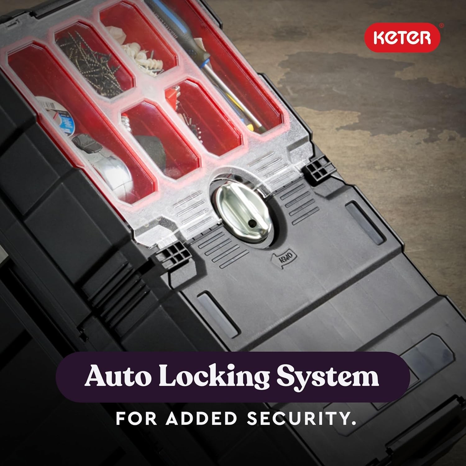 Masterloader Resin Rolling Tool Box with Locking System and Removable Bins