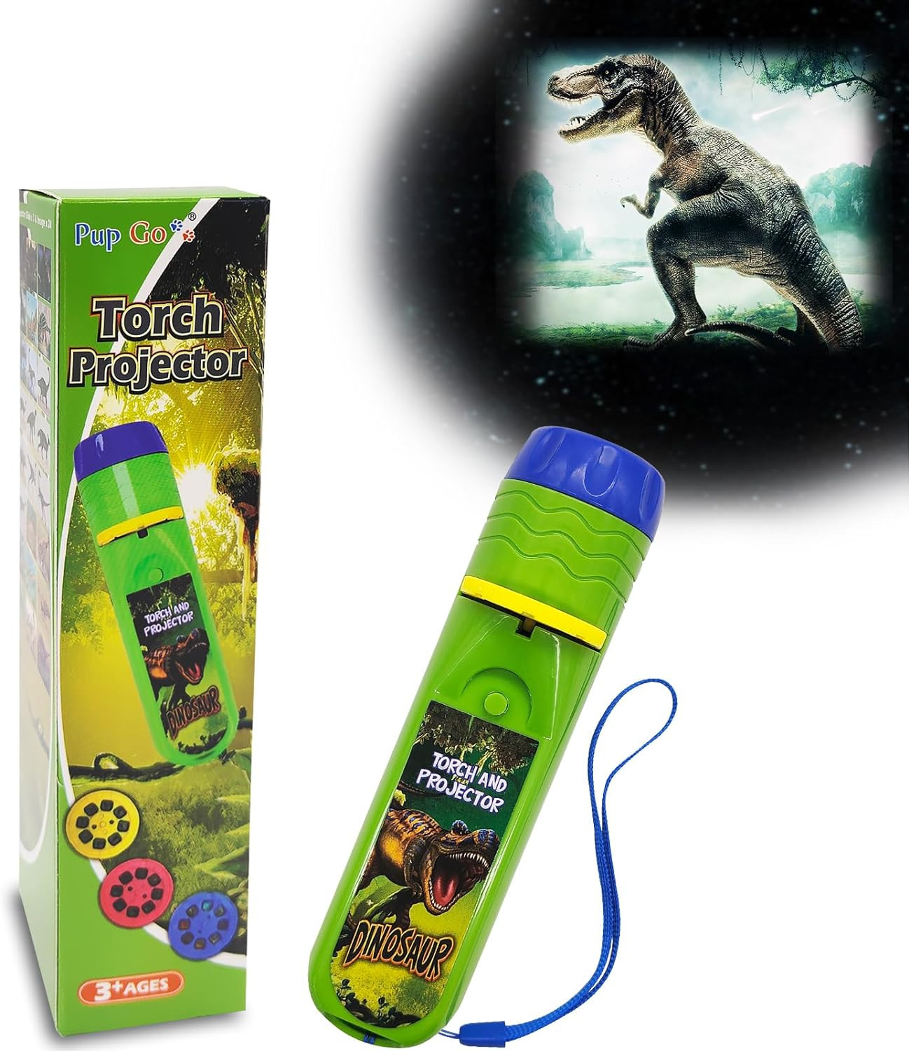 Pup Go Dinosaur Kids Flashlight Projector Torch with 3 Discs 24