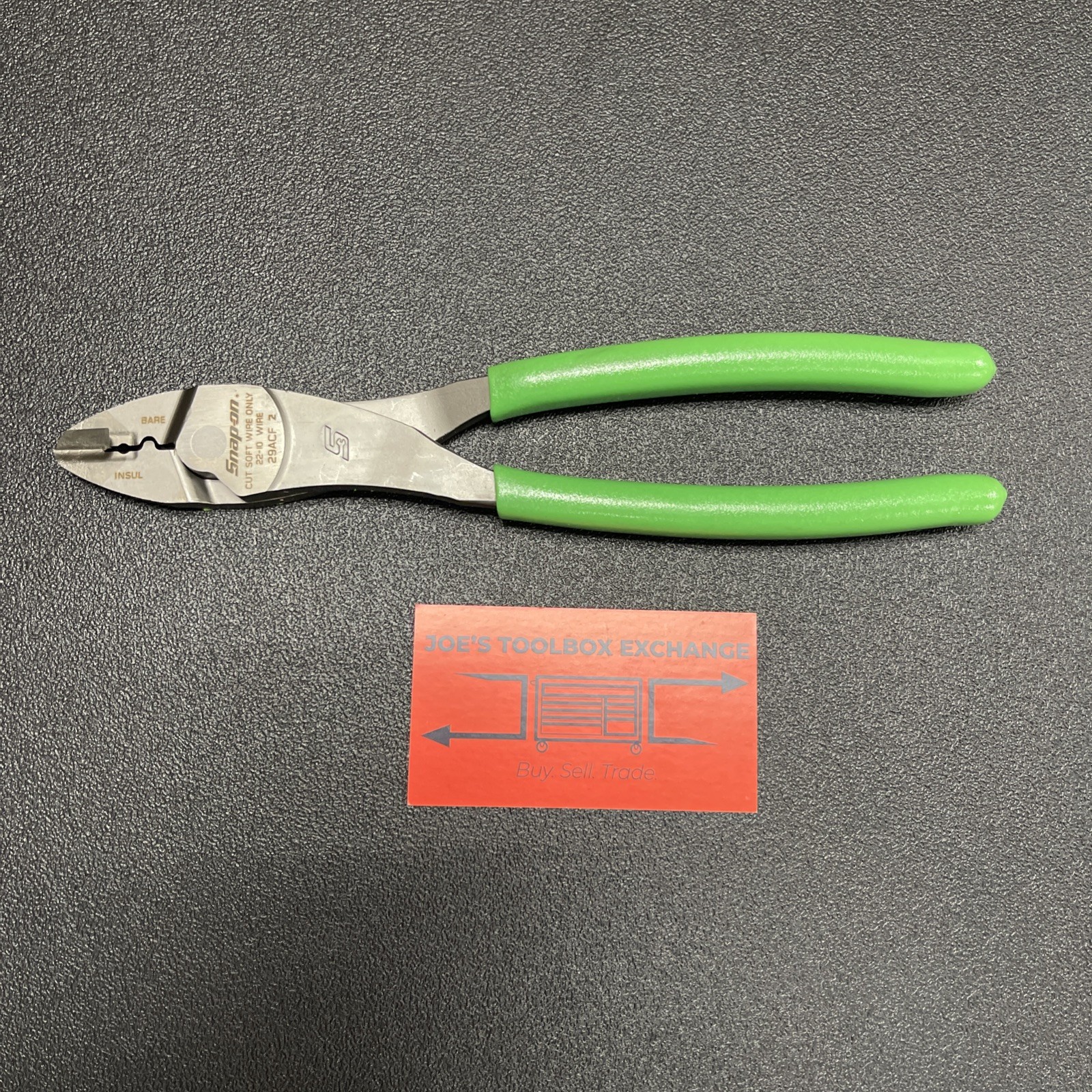 Snap-on Tools USA NEW GREEN Soft Grip 9" Wire Terminal Crimping Tool 29ACFG