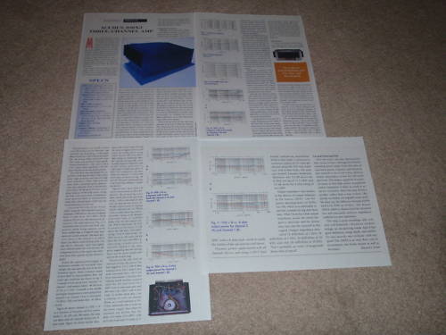Acurus 200x3 Amplifier Review, 4 pgs, 1995, Full Test