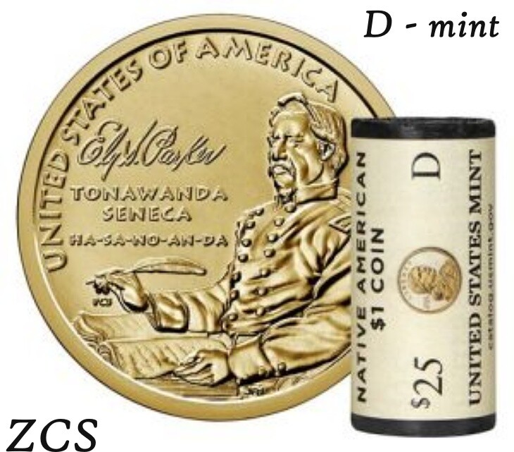 2022 D Sacagawea Native American Indian Ely Parker Sacagawea Dollar Coins