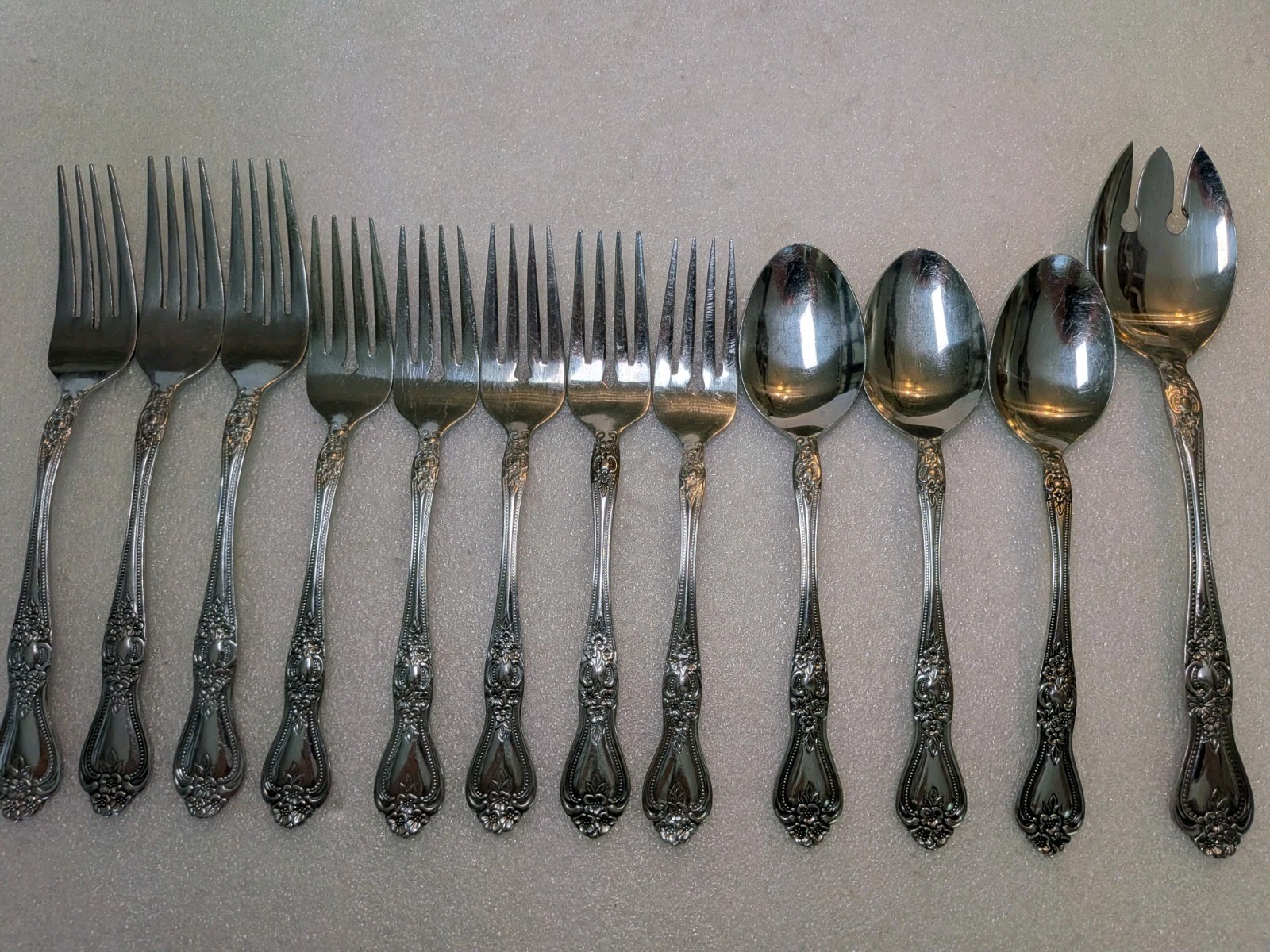 Rogers Precious ROSE Stainless Flatware Lot 12 Pc Korea Spoons Forks
