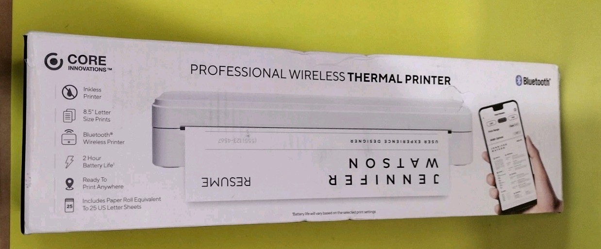 Professional Wireless Thermal Bluetooth Printer Core Innovation New & Sealed