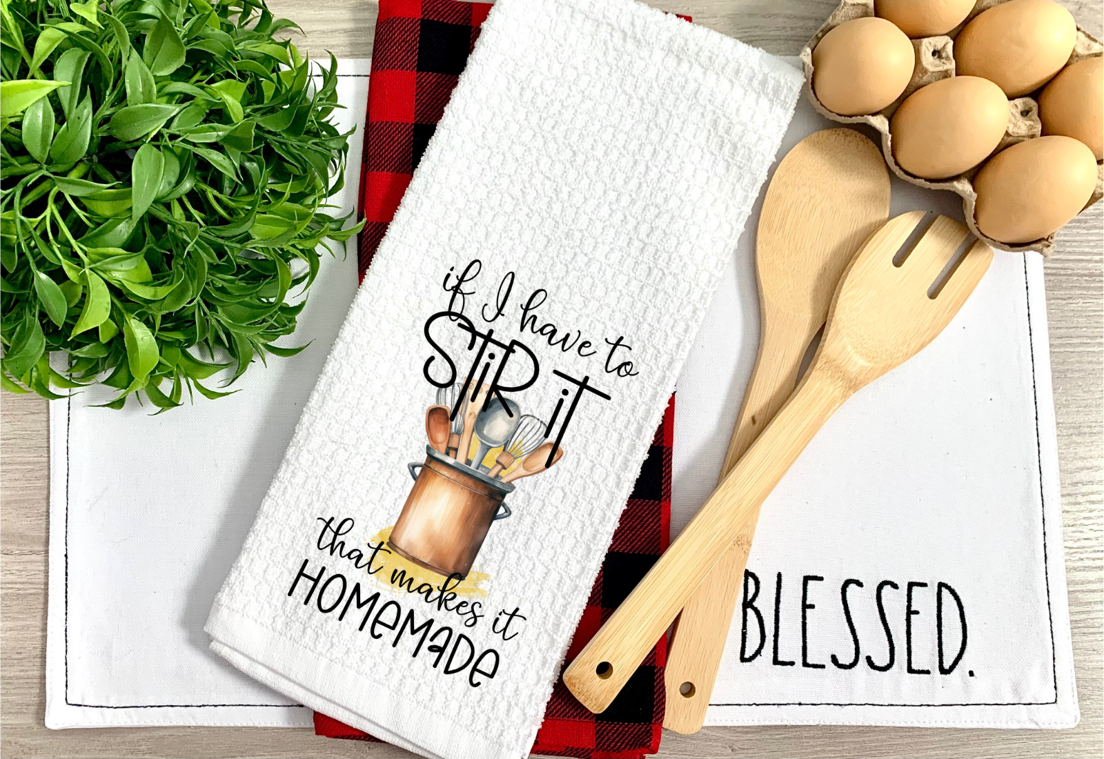If I Have to Stir It, Waffle Weave Dish/Tea Towel, Micro Fiber, 16x24"(T126)