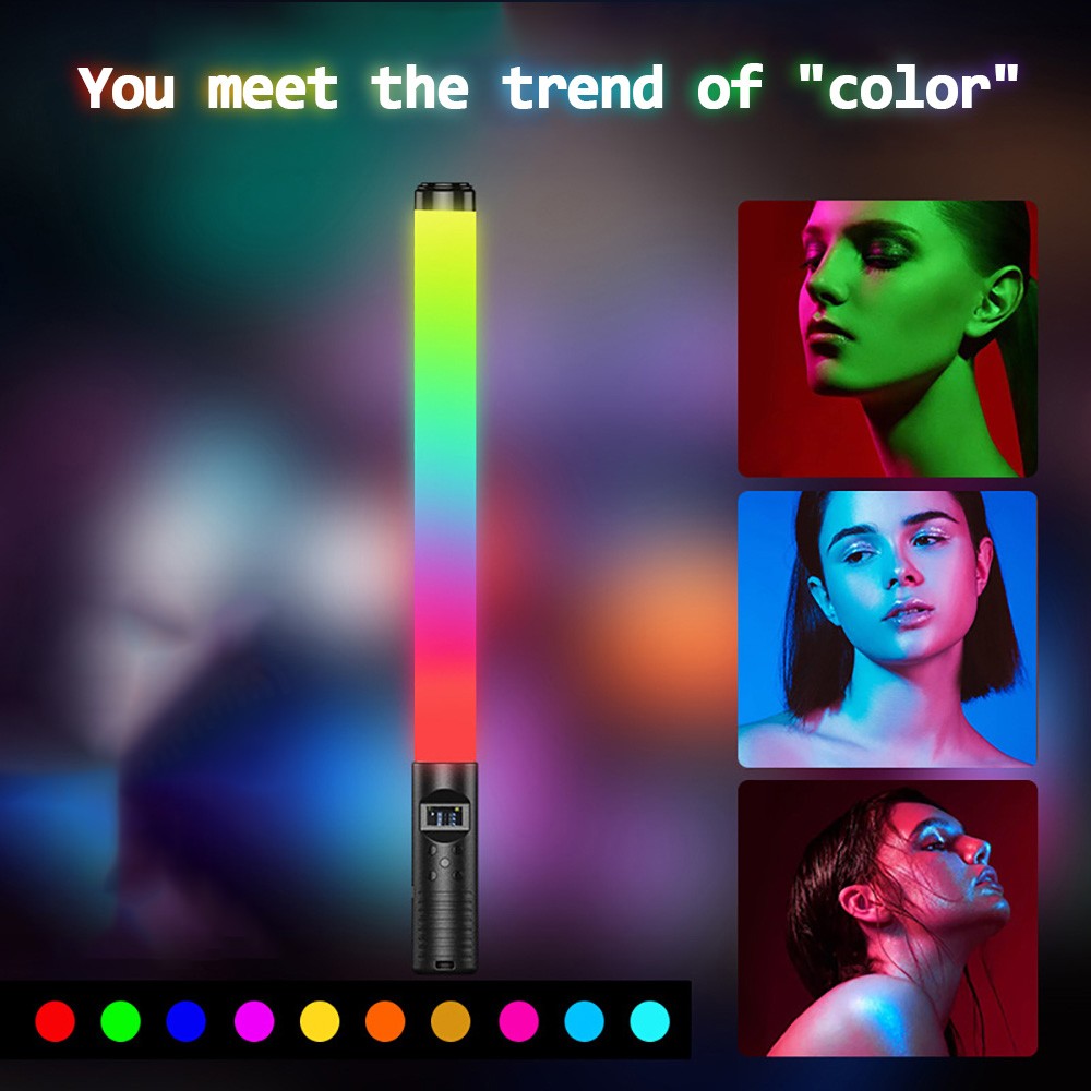 1pc RGB LED Photography Lighting Portable Wand Handheld LED Video Light Protable
