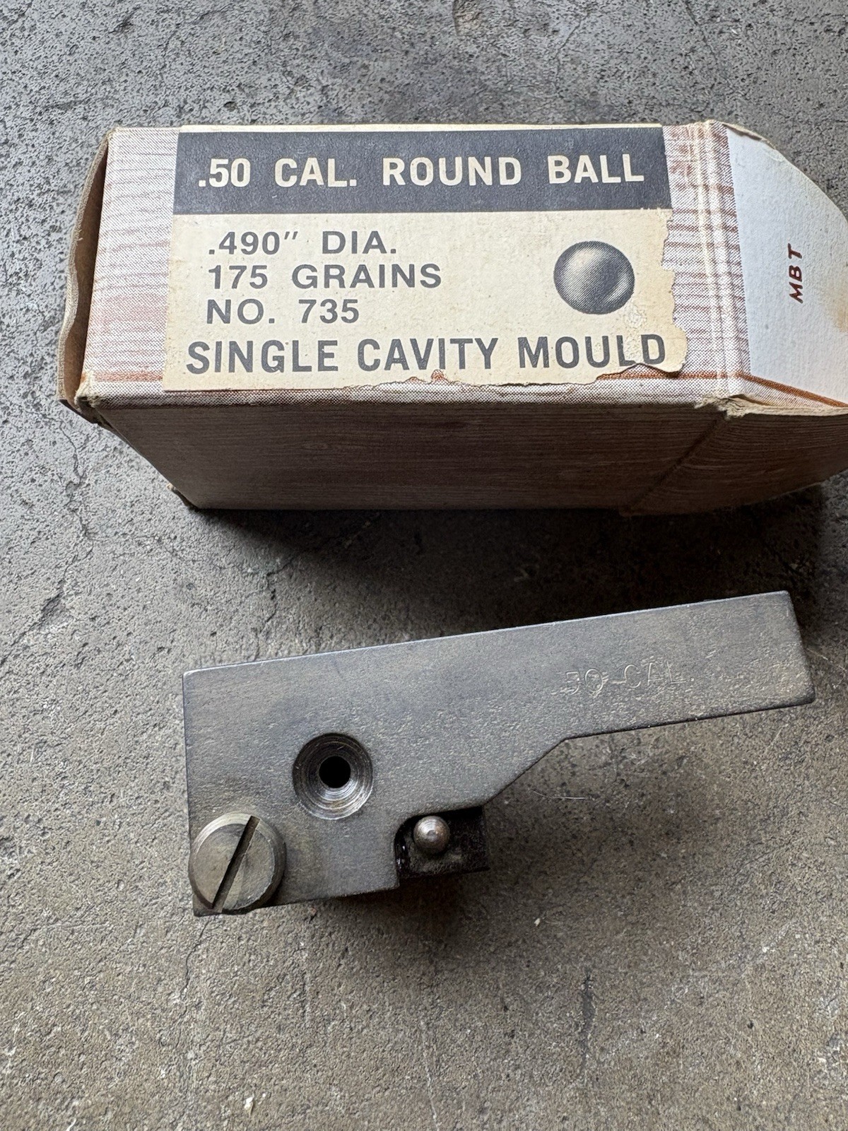 Thompson Center Arms .50cal .490dia 175gr 1 Cavity Round Ball Mold  #735