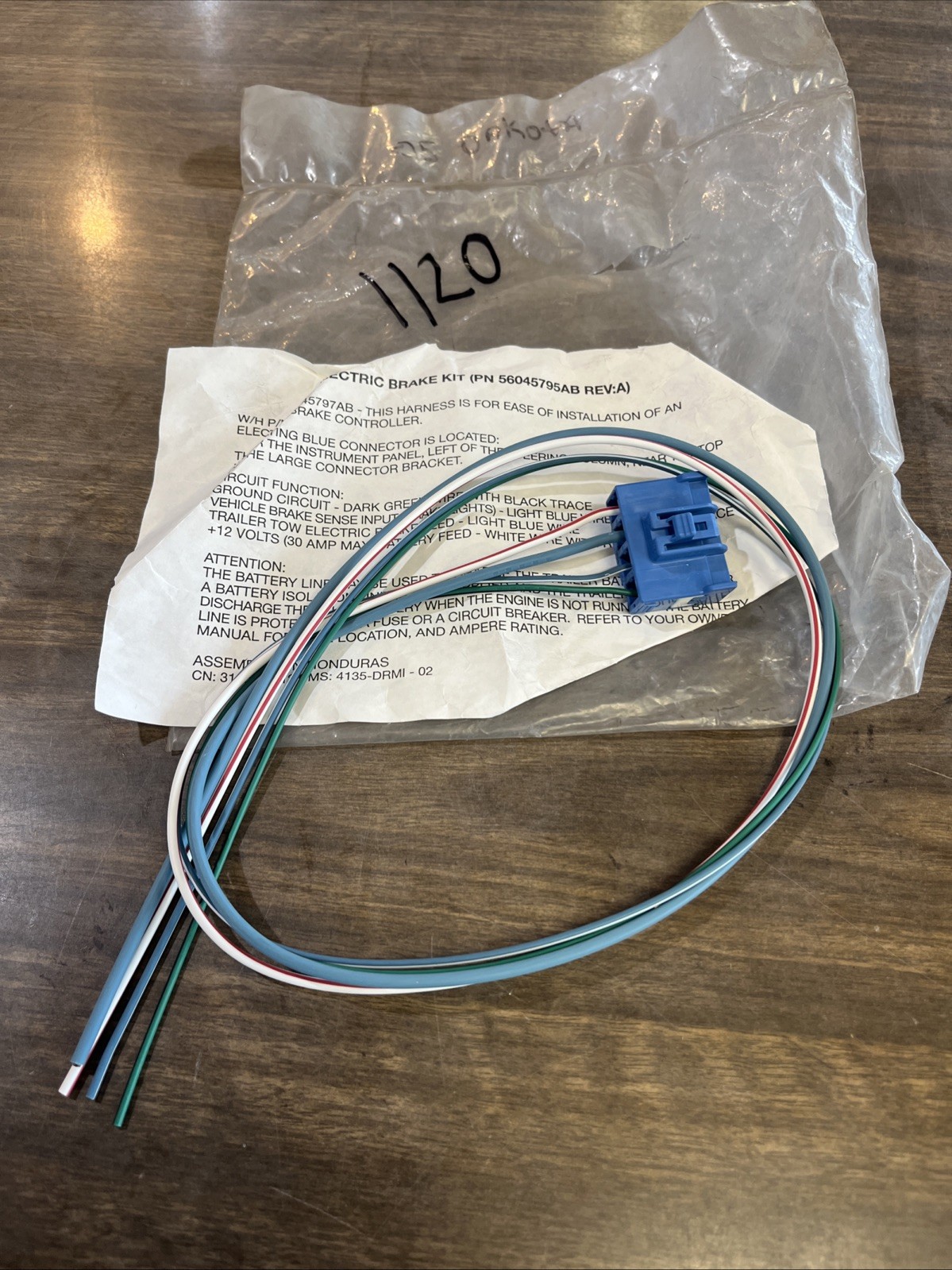 NOS OEM Dodge Ram Trailer Brake Harness 56045795AB Electric Brake Wiring Kit