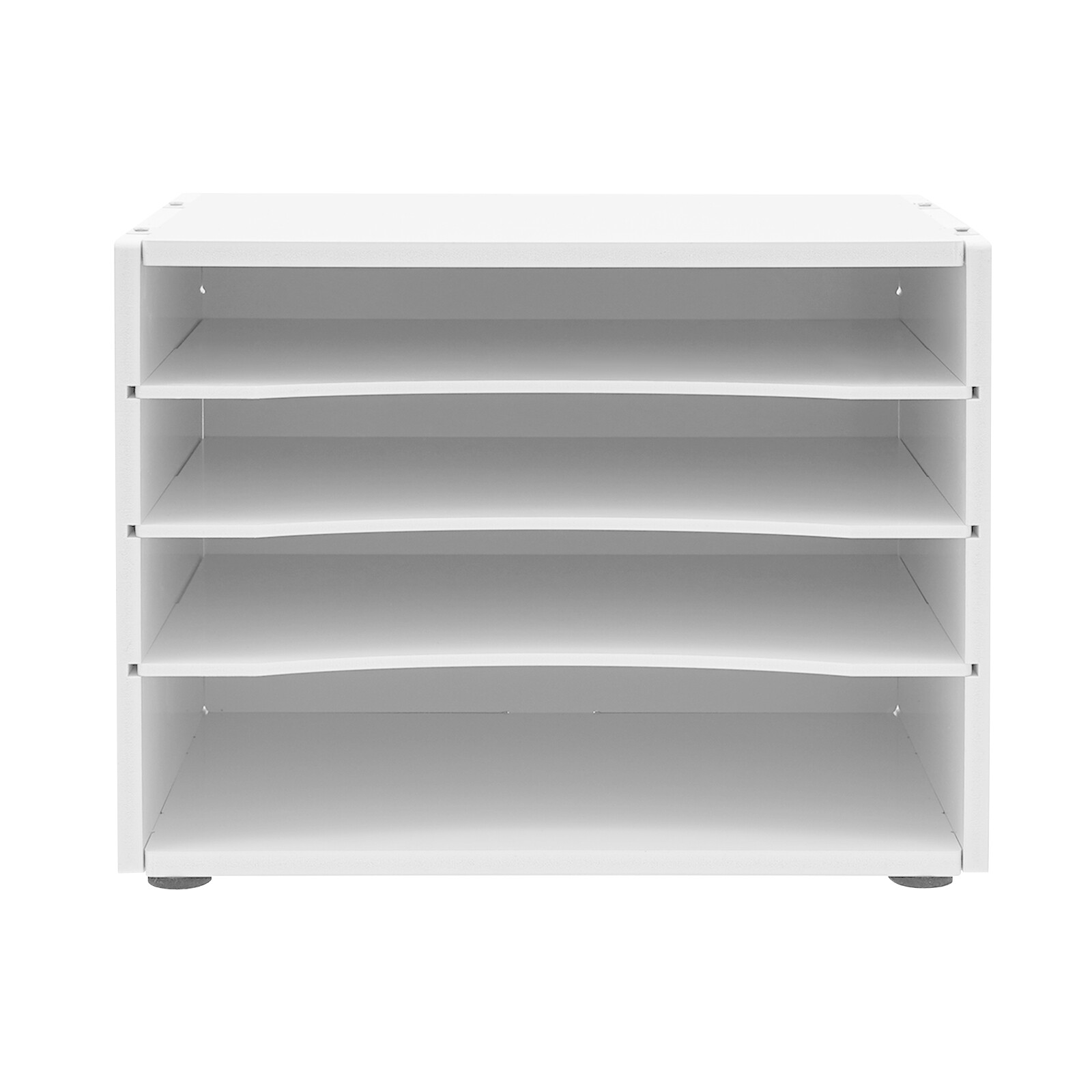 2 Pack 4 Tier Desktop File Holder White PVC Paper Organizer Rack