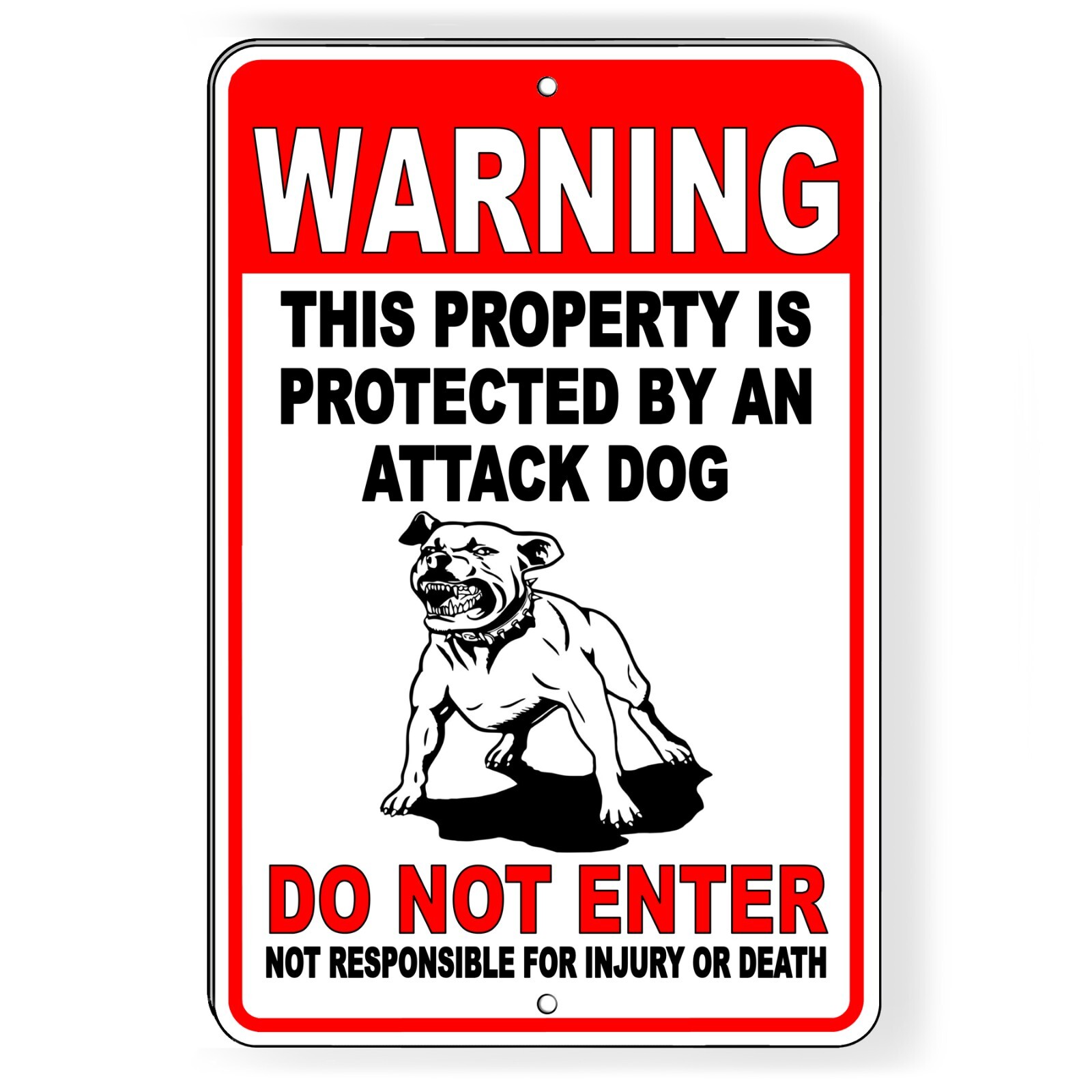 Dog Will Bite Beware Of Dog Metal Sign 8" x 12" Security Attack Keep Out Warning