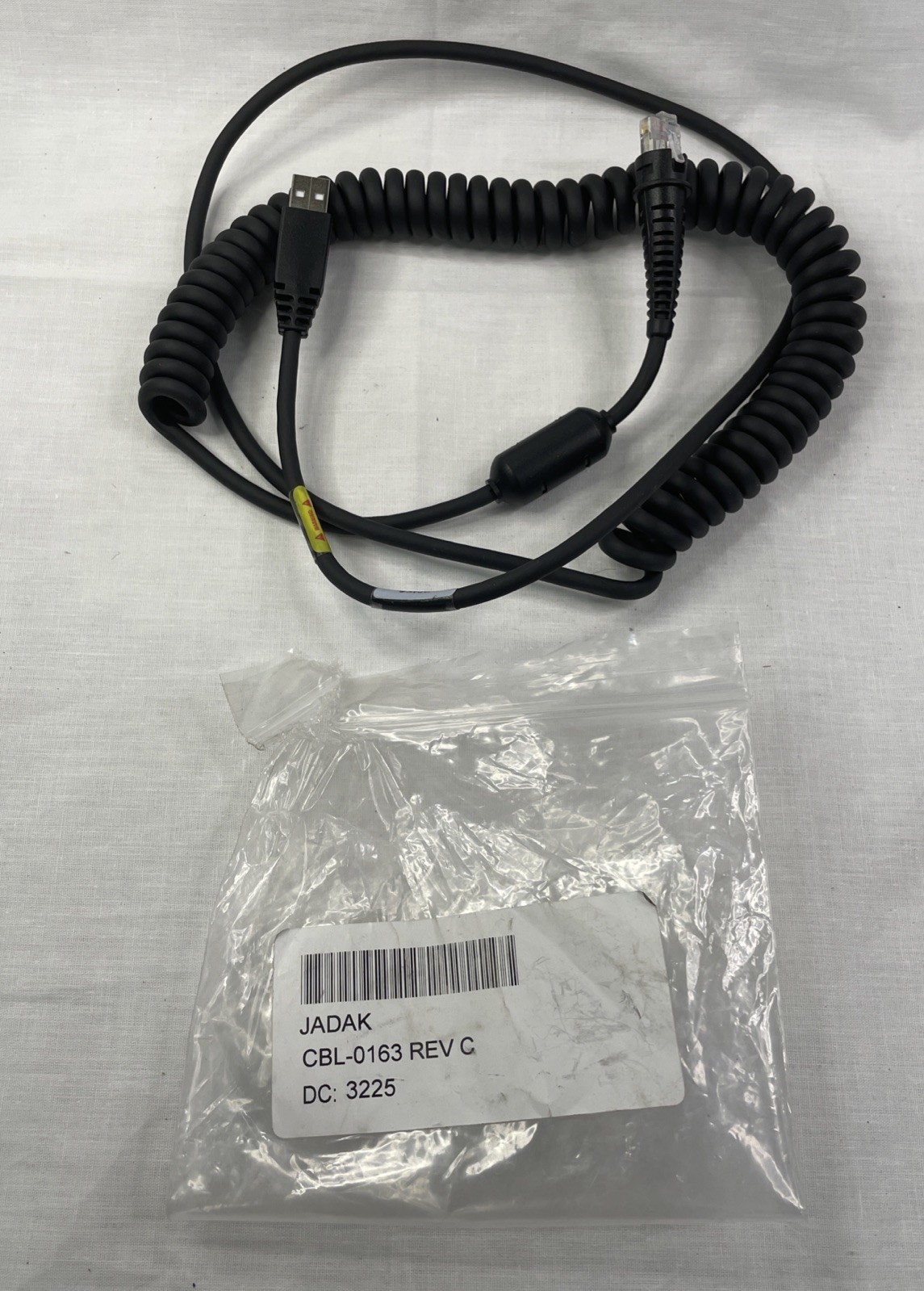 JADAK CBL-0163 REV C Coiled Cable 3225 : USB Type A (male) to RJ-style connector