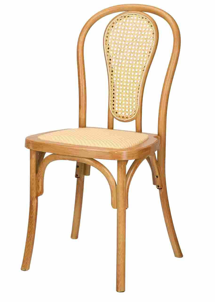 Bentwood Resin Natural Rattan Standard Square Seat with Rattan Back by Chivari