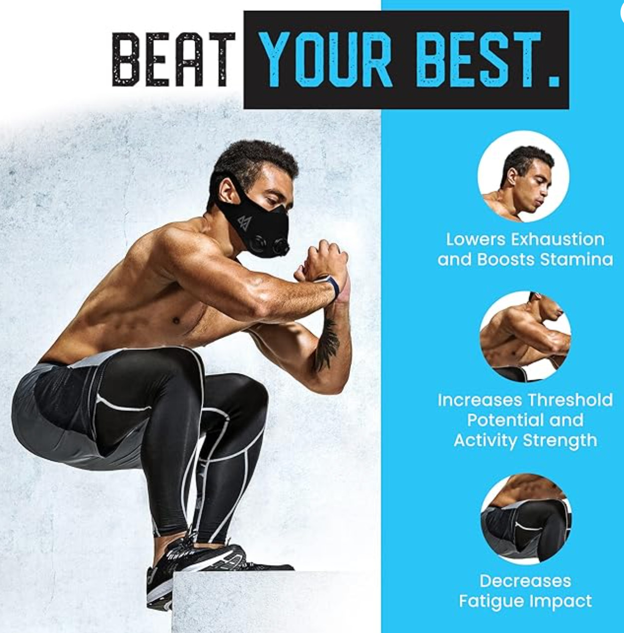 Training Mask 2.0 Elevation Training Mask, Endurance Running (Small Black\White)