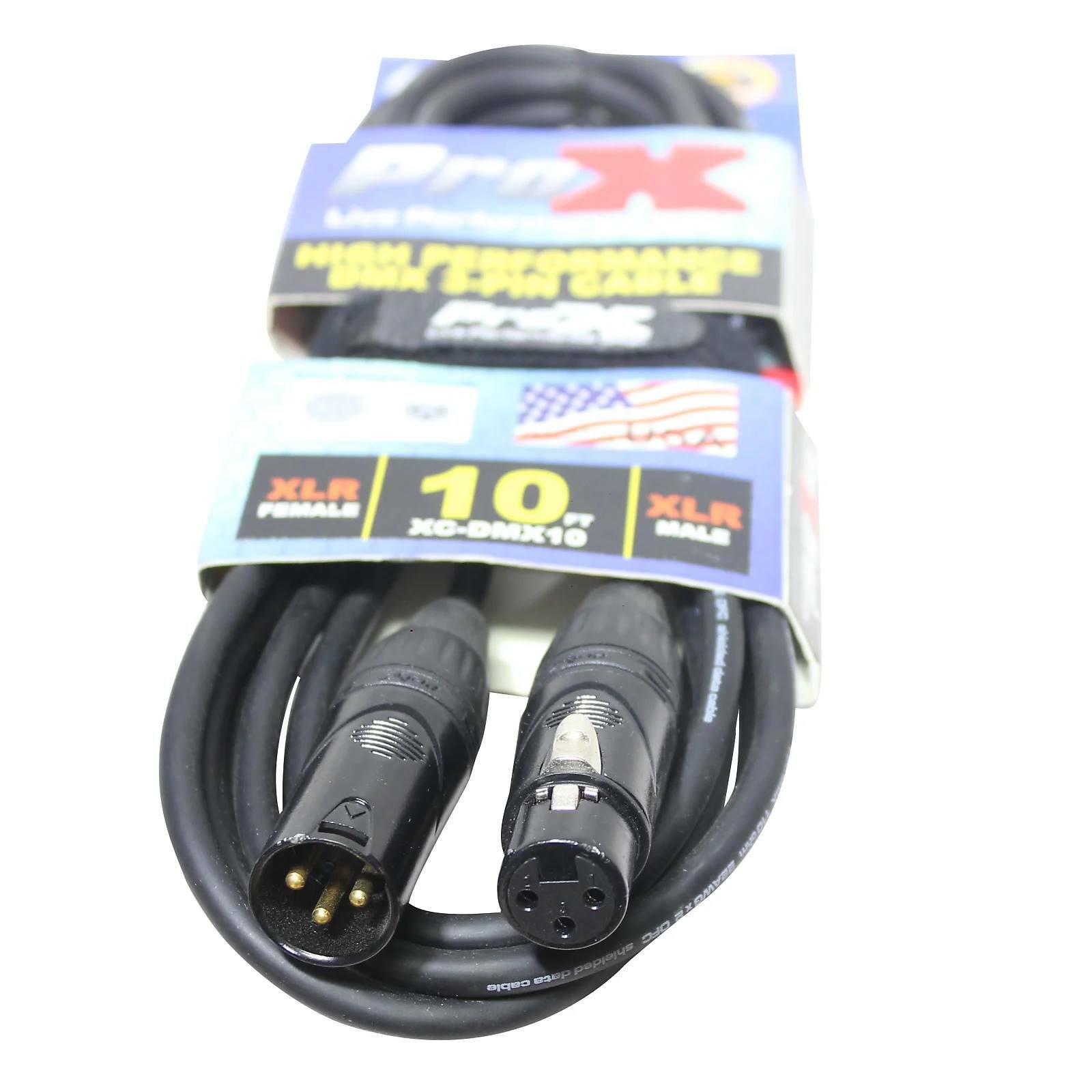 15 DMX Cables 3 Pin 10 ft DJ Lighting Shielded Data Cable- High Performance PROX