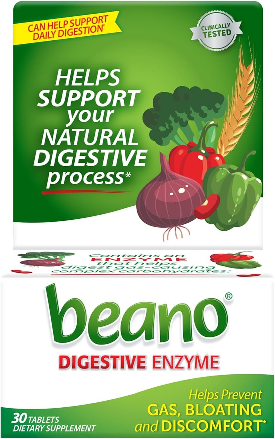 Beano Extra Strength Gas Relief Tablets Vegetarian Antigas Support (Select Size)