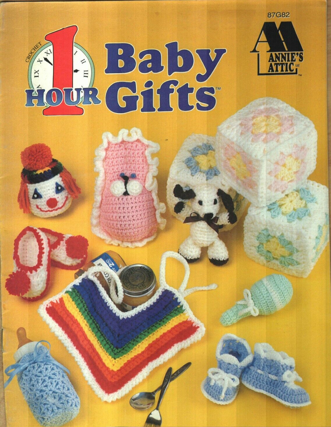 NEW 1 HOUR BABY GIFTS BOOTIES TOYS 12 DESIGNS ANNIE'S CROCHET PATTERN BOOK