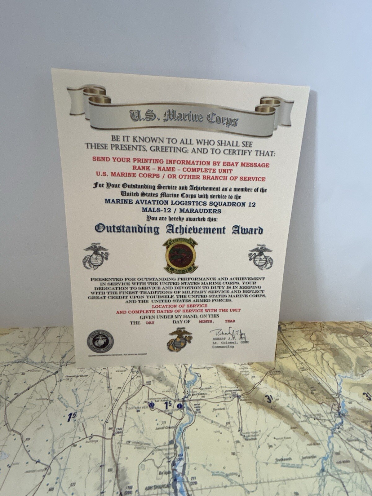 U.S.M.C. / MARINE AVIATION LOGISTICS SQUADRON 12 / OUTSTANDING ACHIEVEMENT AWARD