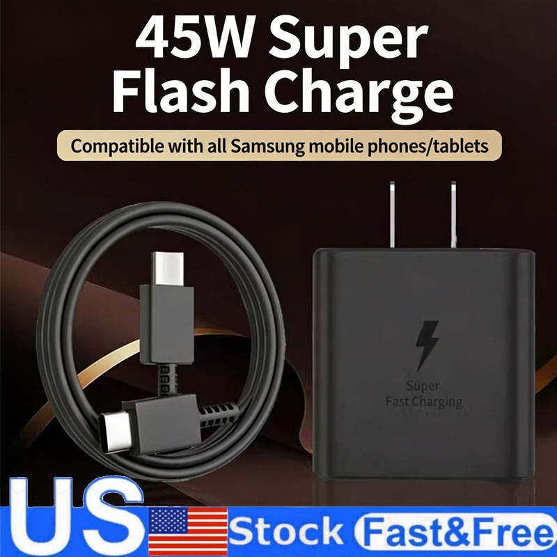 Original 45W Fast Wall Charger+USB C Cable For Samsung Galaxy S26/S26+/S26 Ultra
