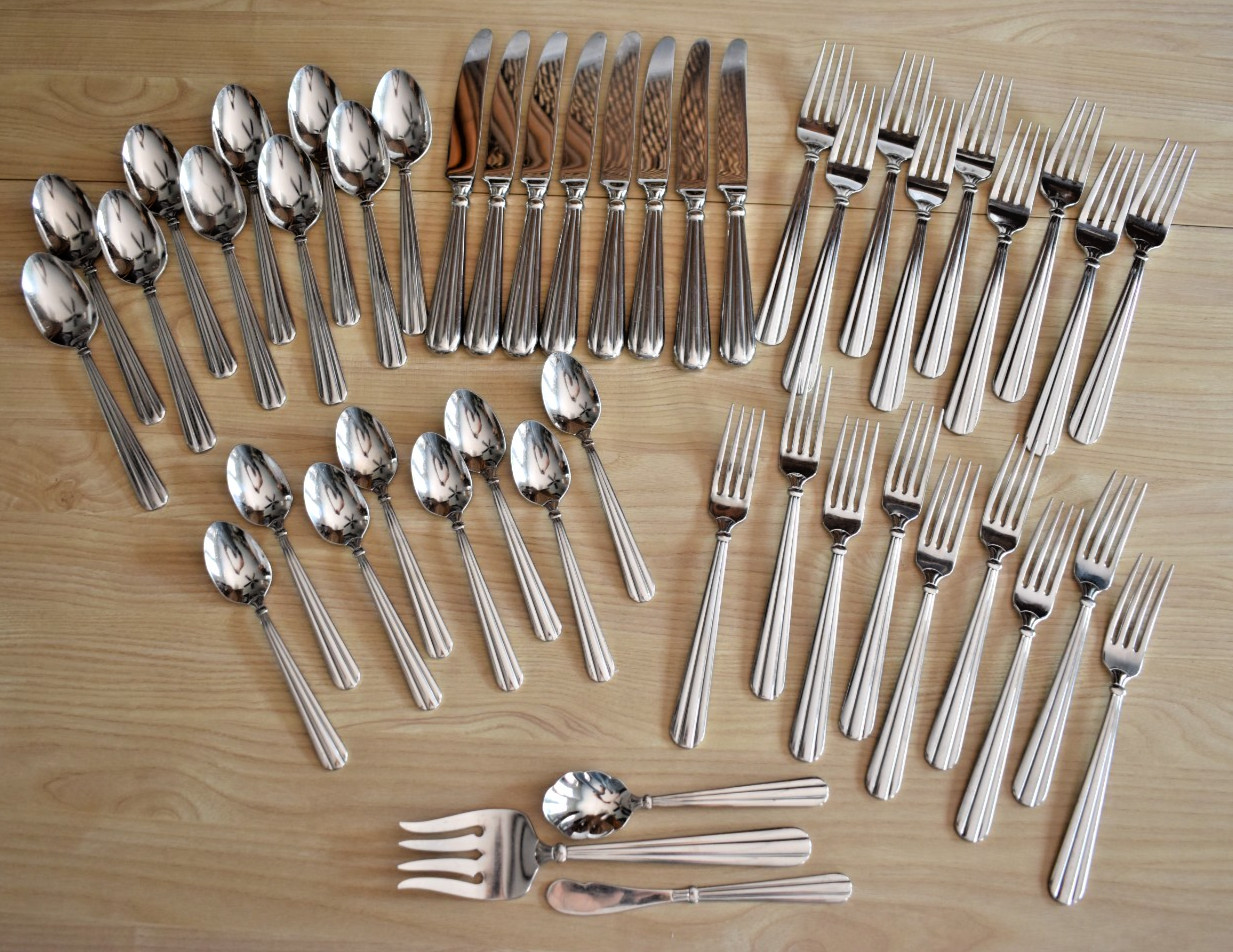 Oneida Unity Pattern USA Heavy Stainless Flatware 47 Pc Service for 8 + Extras