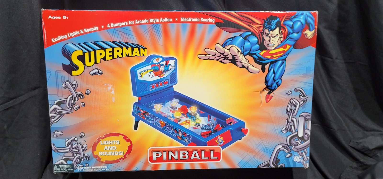 SUPERMAN "SAVING THE WORLD" DELUXE EDITION "EXTREMELY RARE" MINI PINBALL 91' NIB