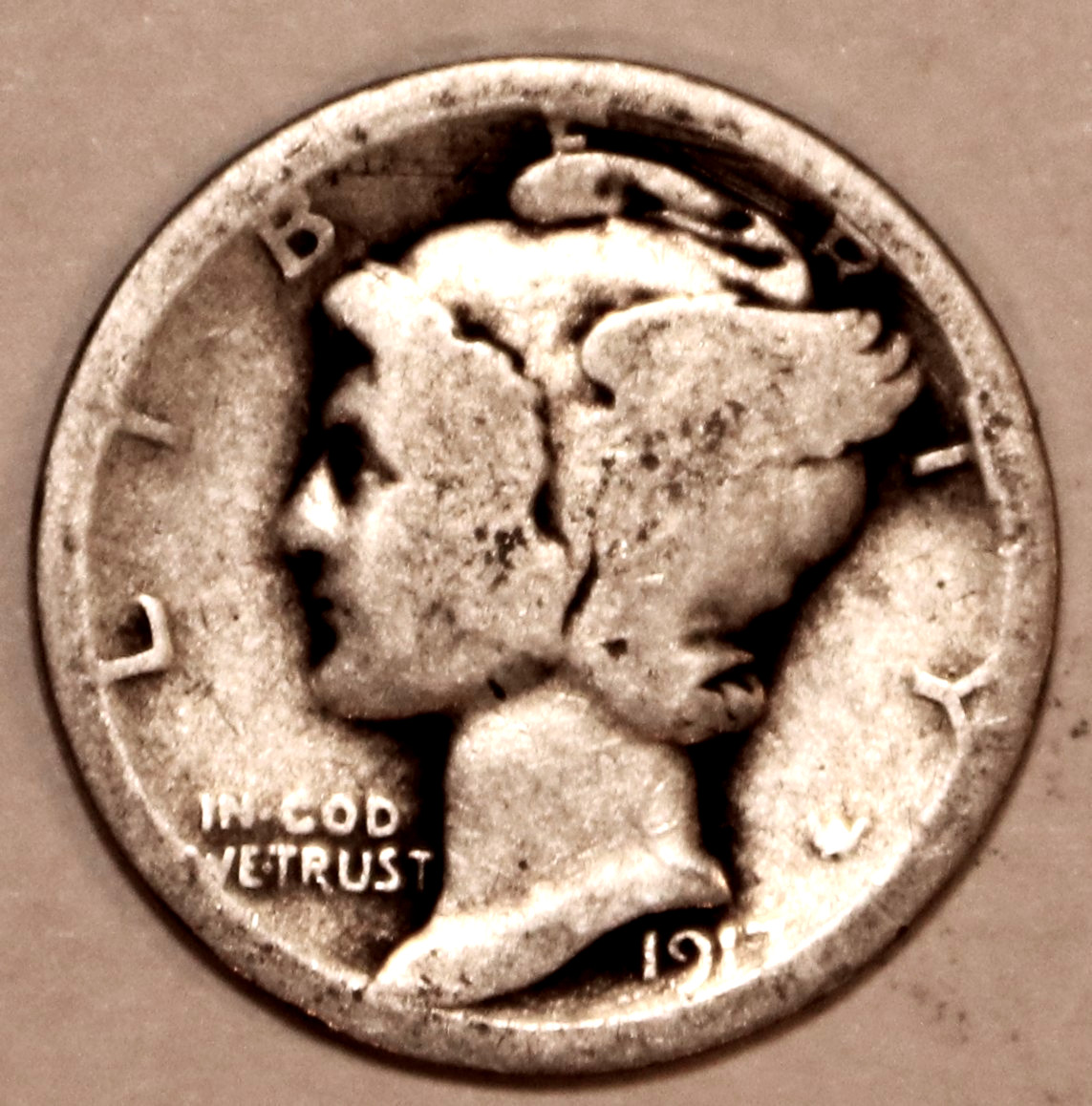 1917-S Mercury Dime - Good - #4041ED3 - FREE SHIPPING