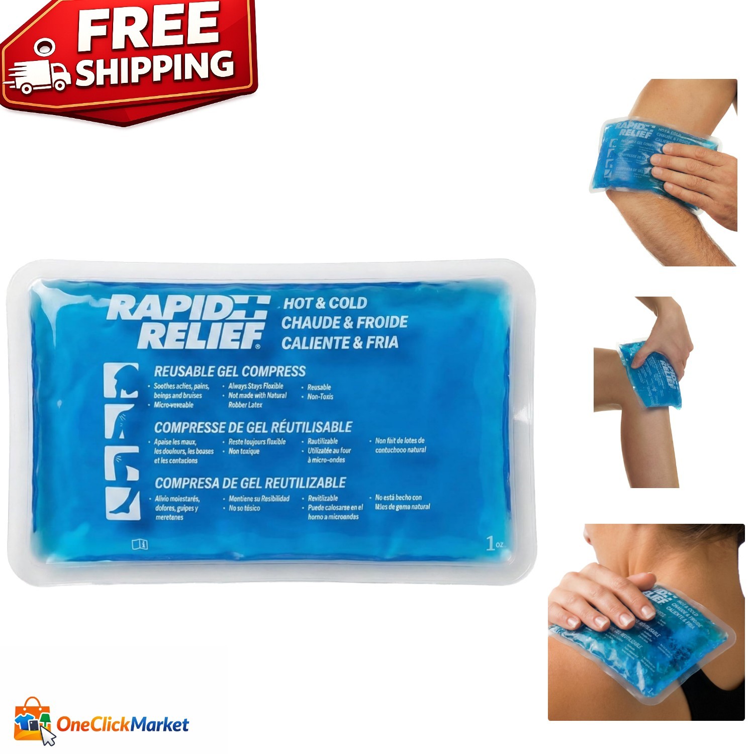 Flexible 5 x 9 Inch Ice Pack for Injuries – Cold and Heat Therapy Solution