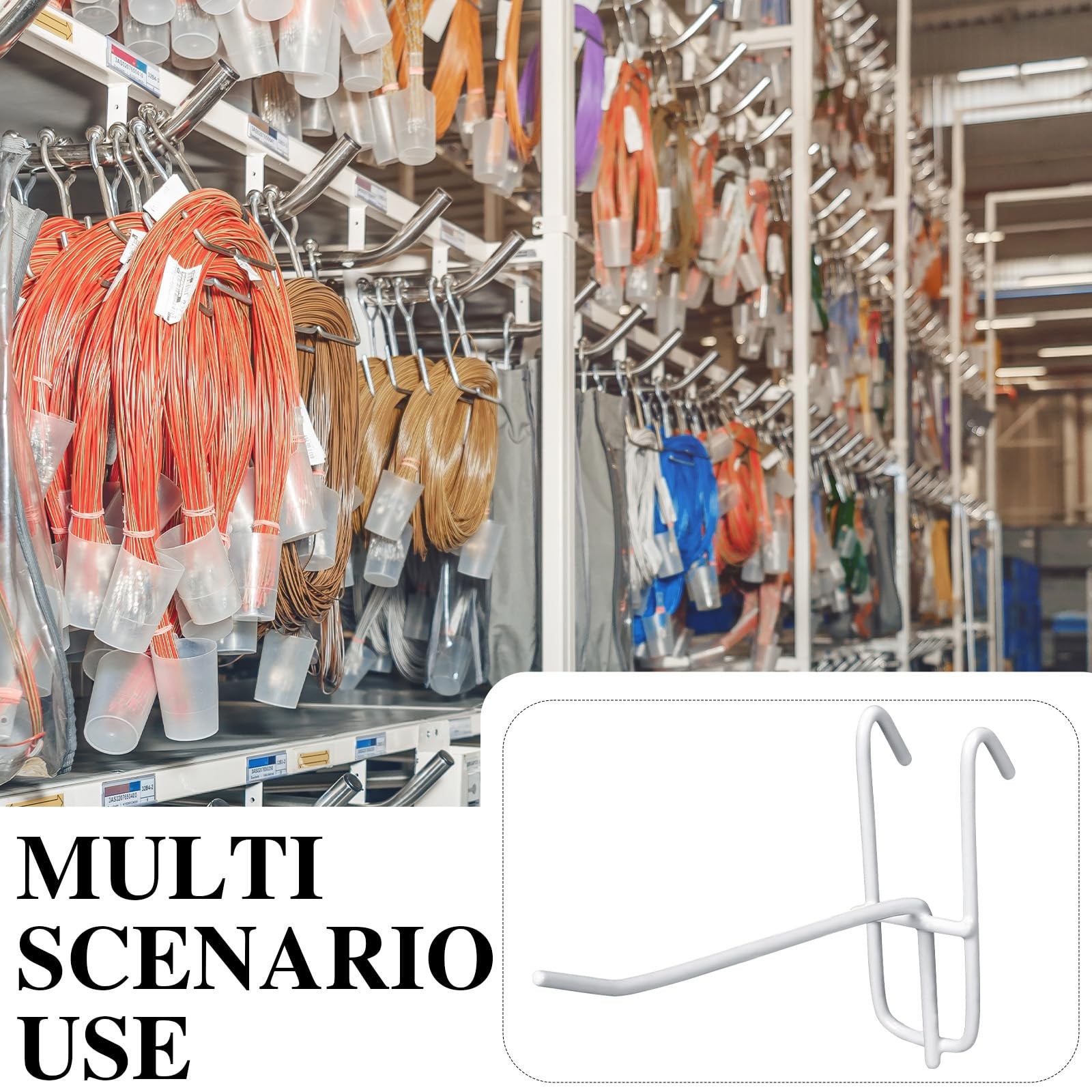 25 PCS 4 Inch White Grid Wall Hooks Gridwall Panel Store Garage Organizer