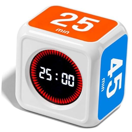 Visual Timer for Kids & Adults – Pomodoro Timer Cube with 5/10/25/45 Min