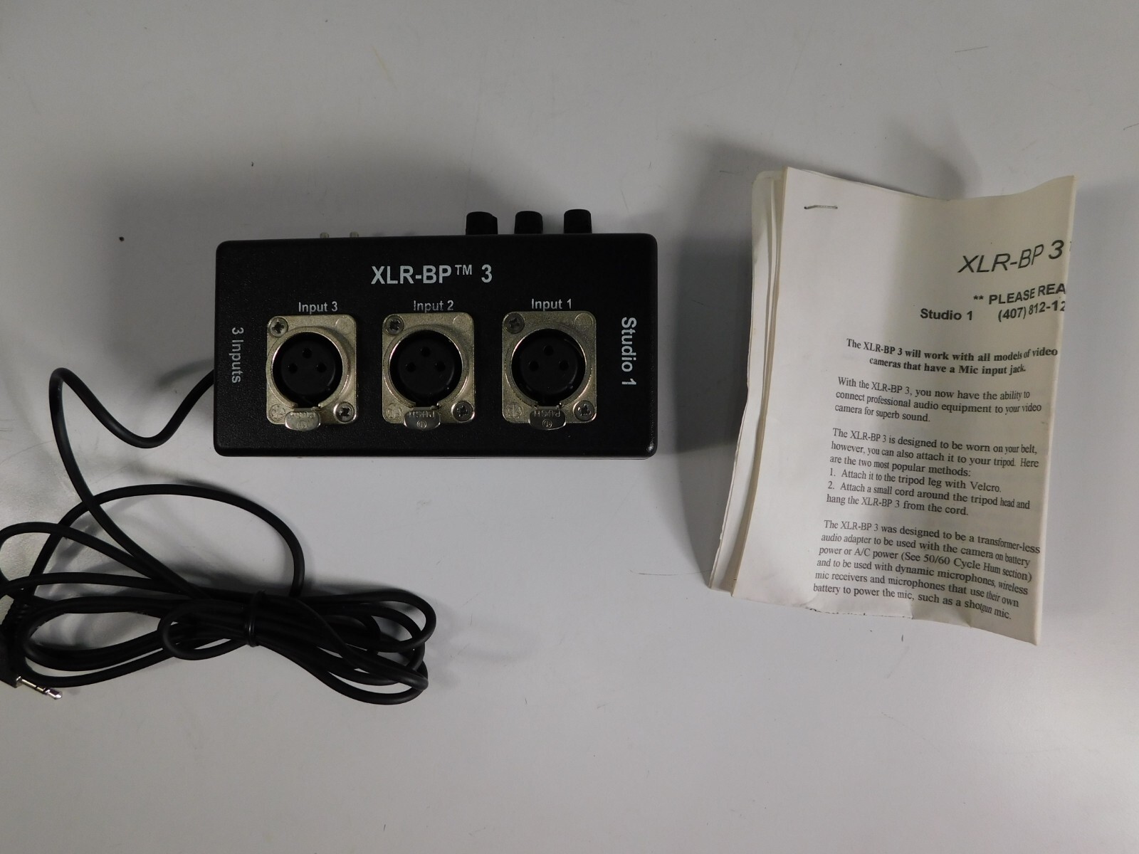 Studio 1 XLR BP 3 Audio Adapter XLR  3 Ports Belt Pack
