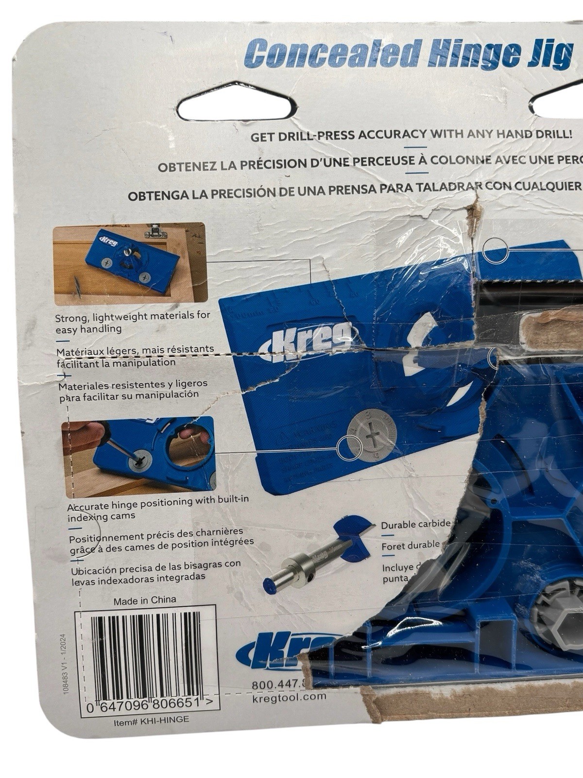 Kreg KHI-HINGE Concealed Hinge Jig 35mm Cup Drilling