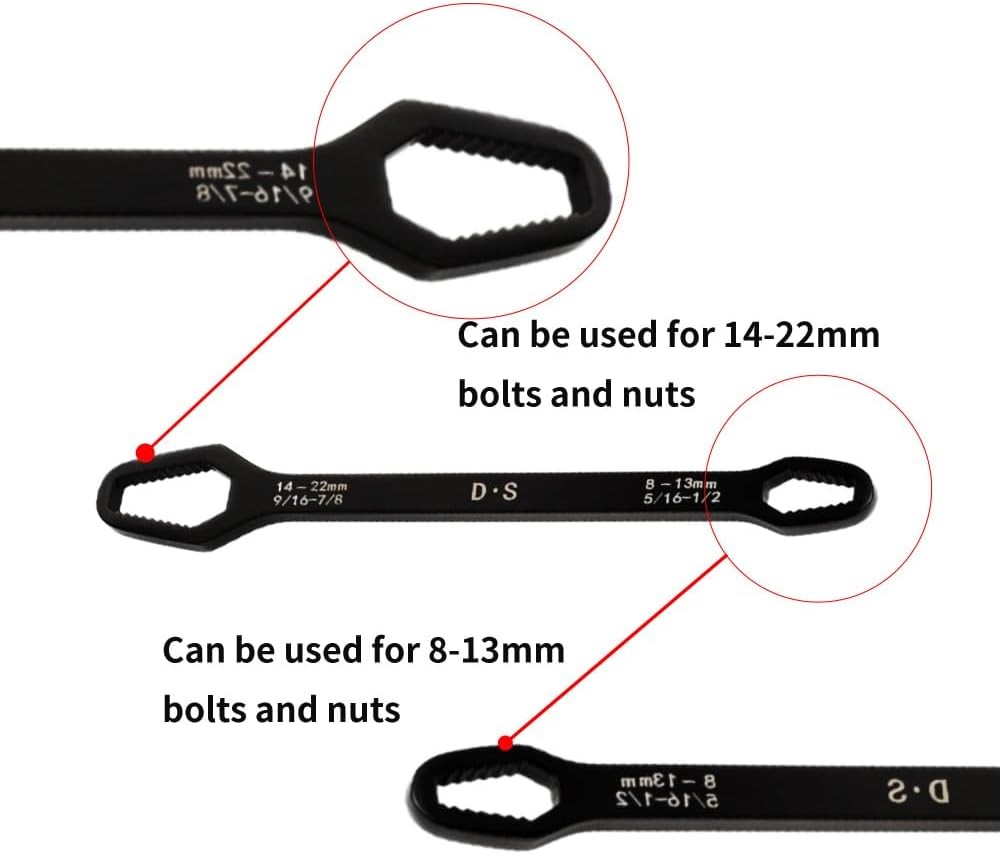 Universal Wrench Universal Adjustable Double-ended Wrench,8mm-22mm
