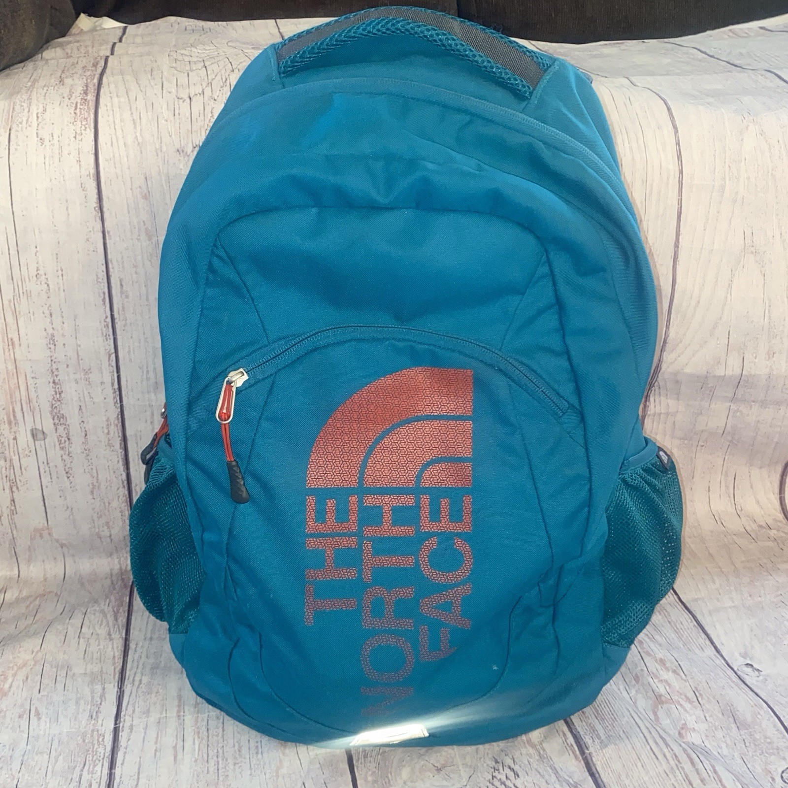 The North Face Haystack Backpack Teal Blue Laptop School Travel Daypack