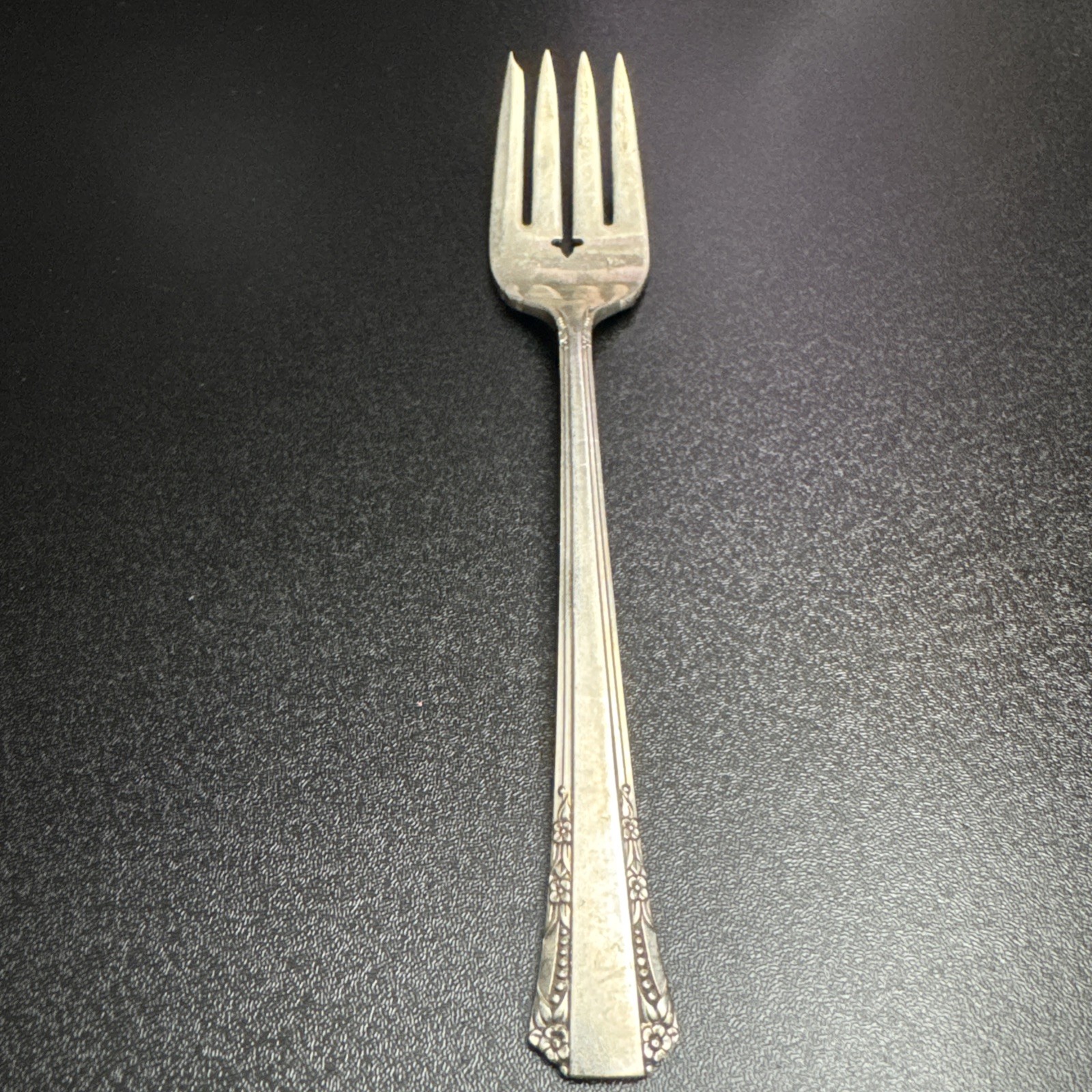 1881 Rogers Oneida ltd Silverplate Salad Forks; Engraved Set of 8
