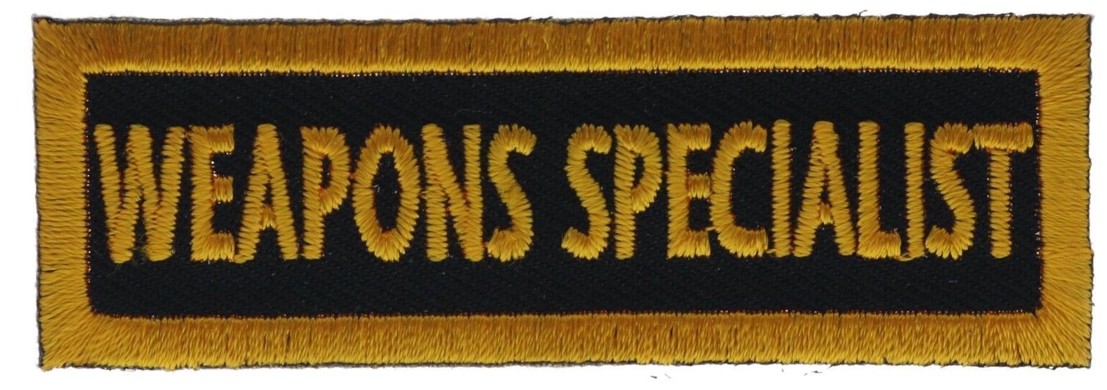 Weapons Specialist Script Gold Black 3 Inch Patch IV1301 F2D1P