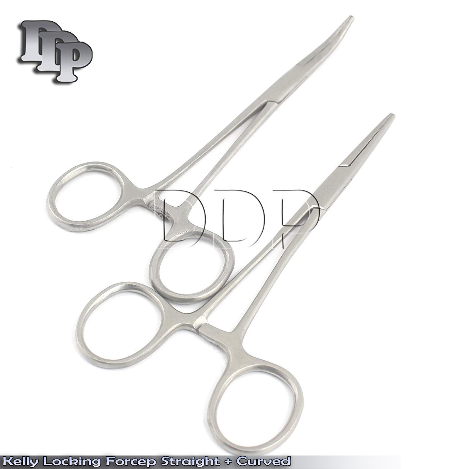 Surgical Hemostatic Kelly Locking Forceps Straight & Curved Veterinary Lab Tools