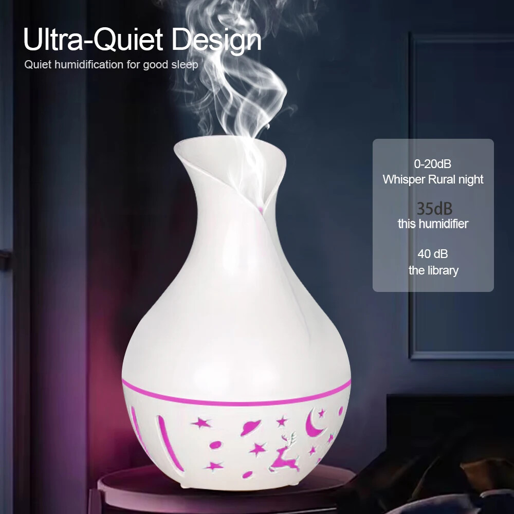 200ML Ultrasonic Cool Mist Humidifier Aromatherapy Oils Diffuser Vase Arom LED